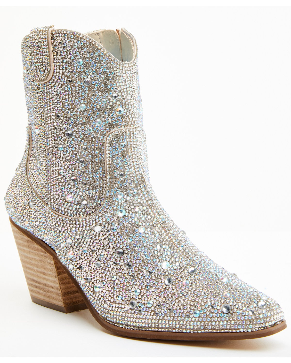 rhinestone wedge boots