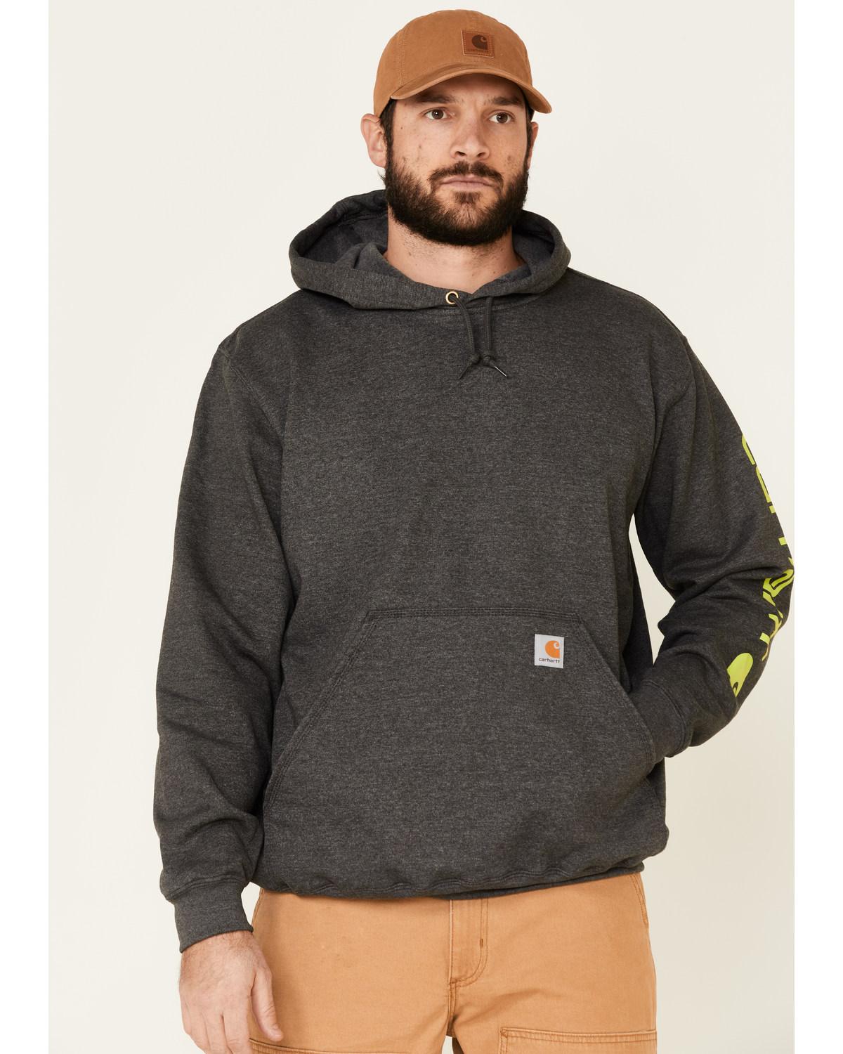 Carhartt Men's Hooded Logo-Sleeve Sweatshirt | Boot Barn