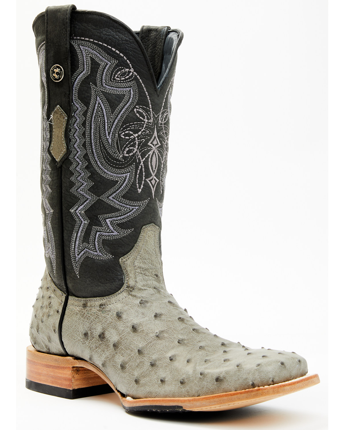 Tanner Mark Men's Exotic Full Quill Ostrich Western Boots - Broad Square Toe