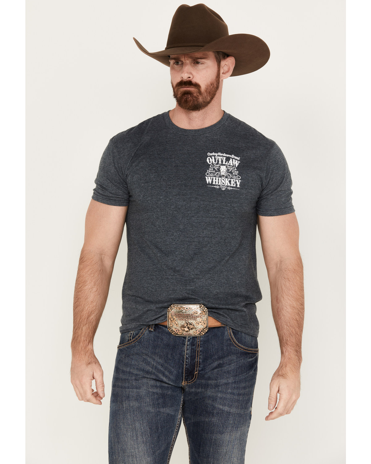 Cowboy Hardware Men's Outlaw Whiskey Short Sleeve Graphic T-Shirt