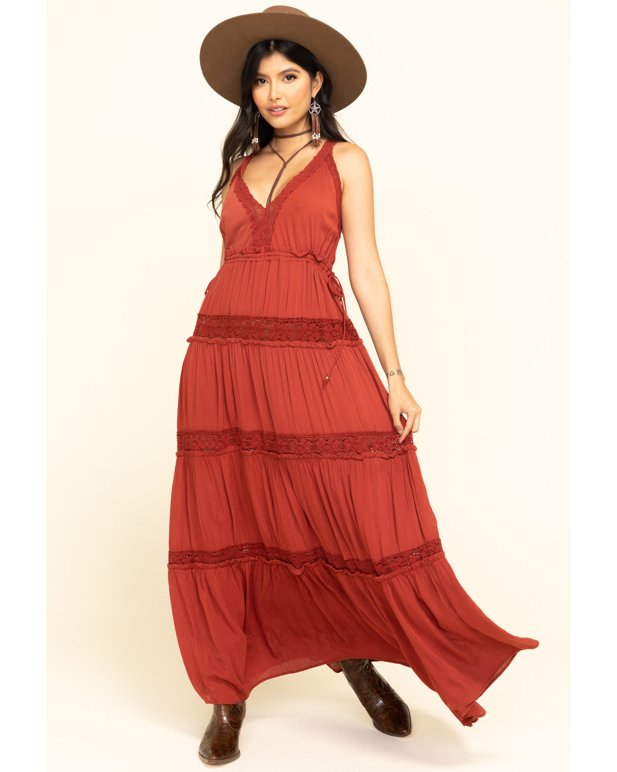 maxi rust dress