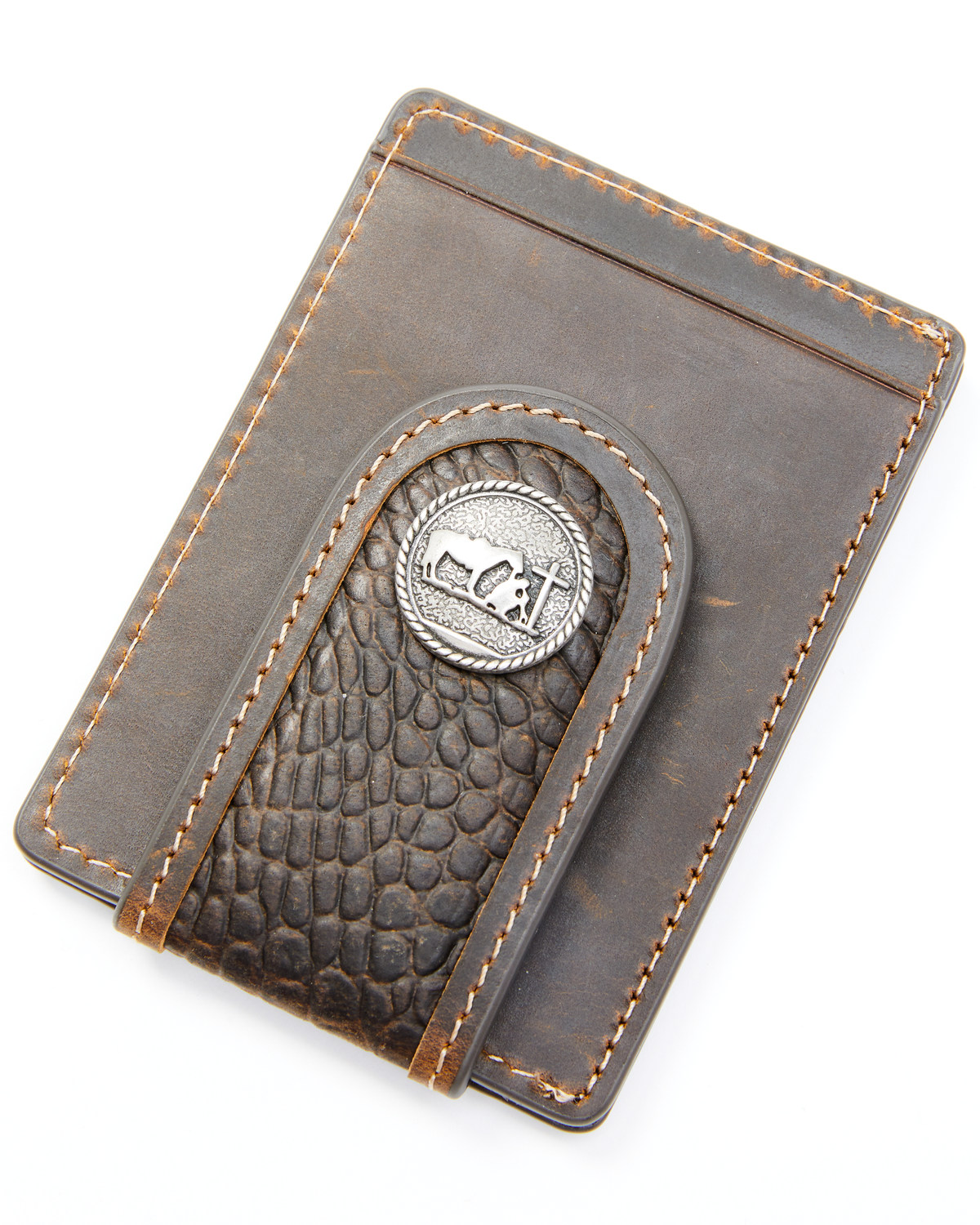 Cody James Men's Croc Embossed Money Clip Wallet