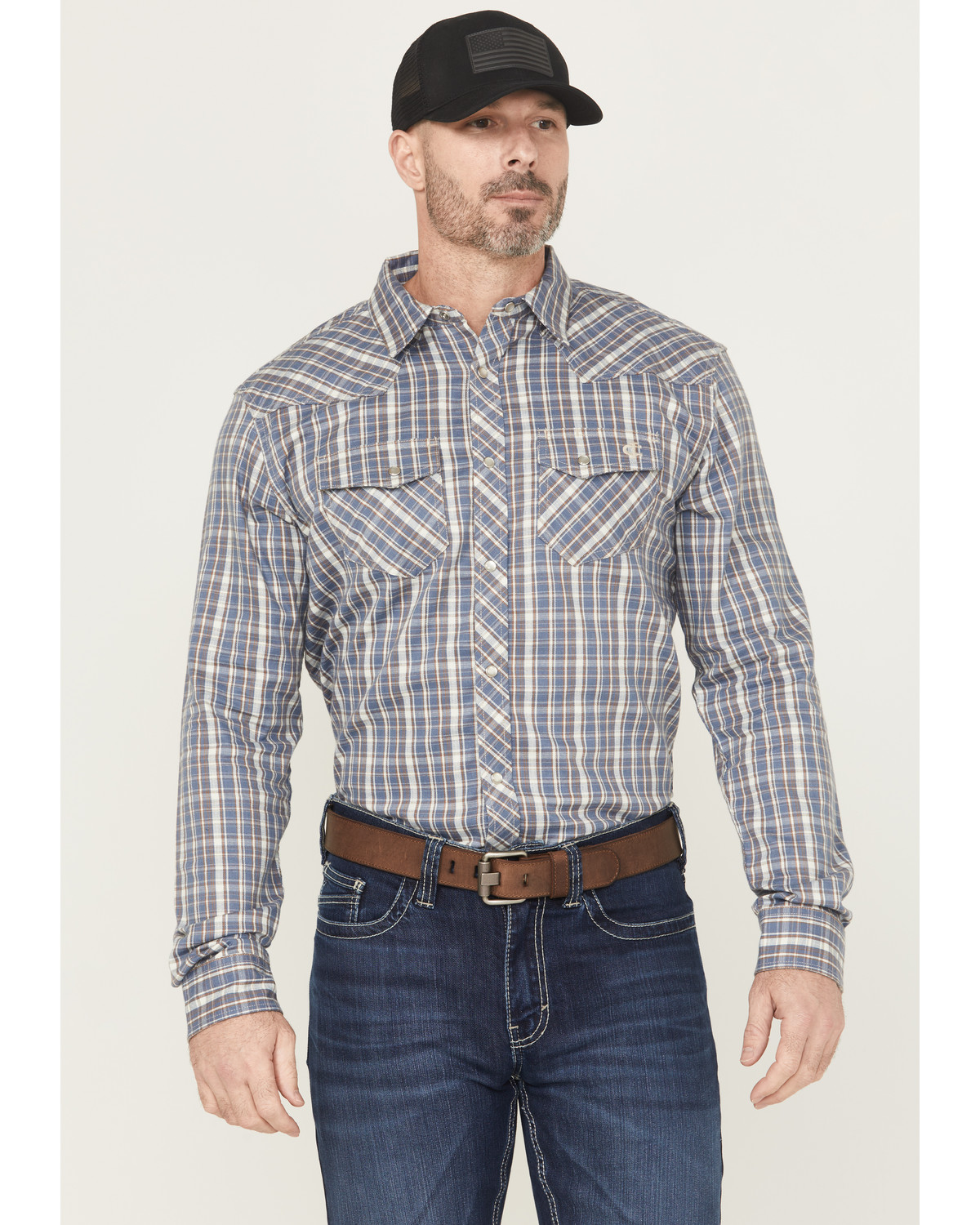 Cody James Men's FR Plaid Print Long Sleeve Snap Work Shirt