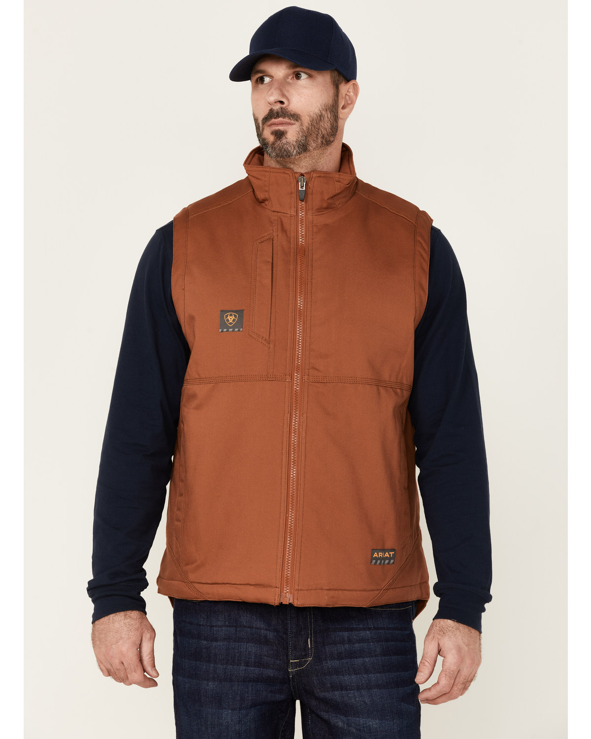 Ariat Men's Rebar Duracanvas Zip-Front Sherpa Work Vest