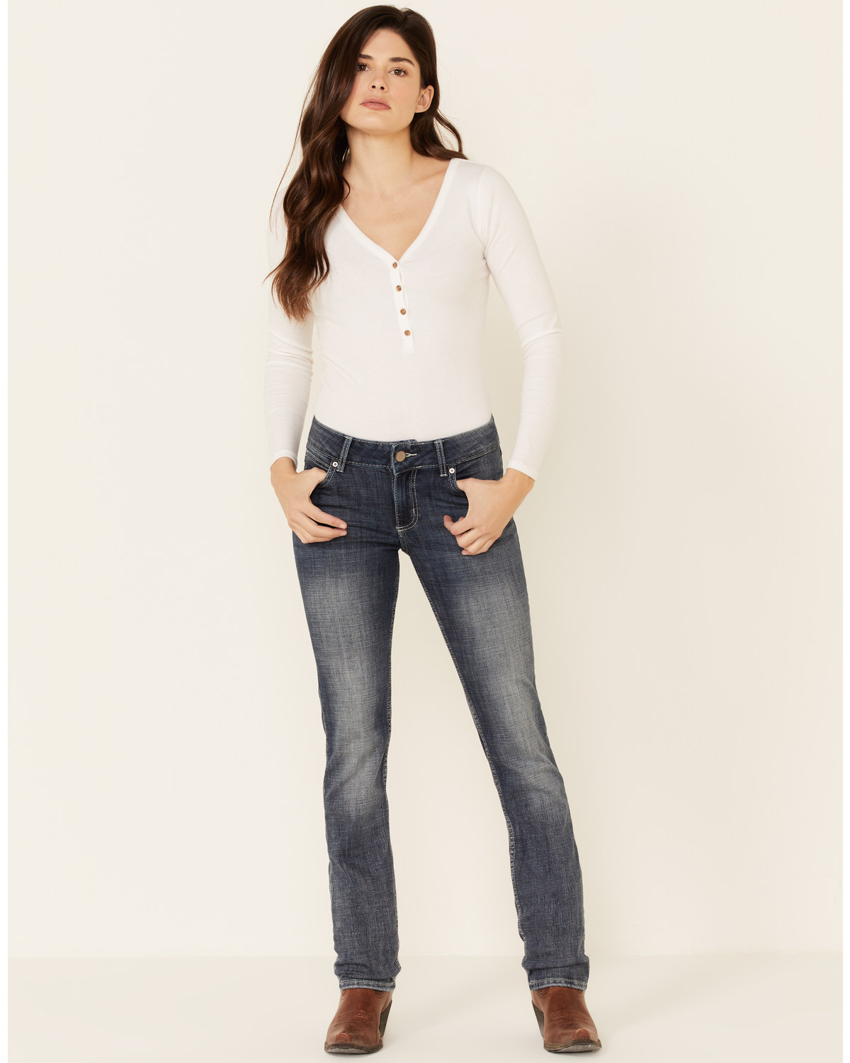 womens wrangler straight leg jeans