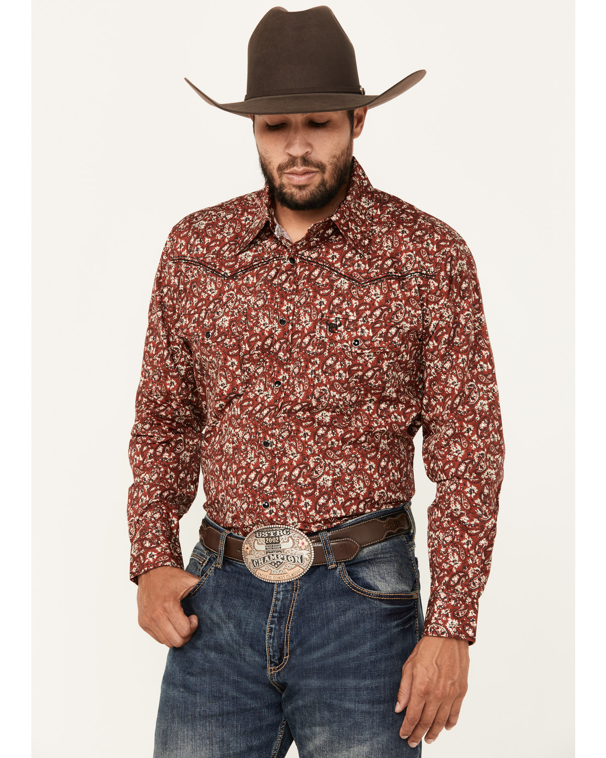 Cowboy Hardware Men's Range Floral Print Long Sleeve Snap Western Shirt