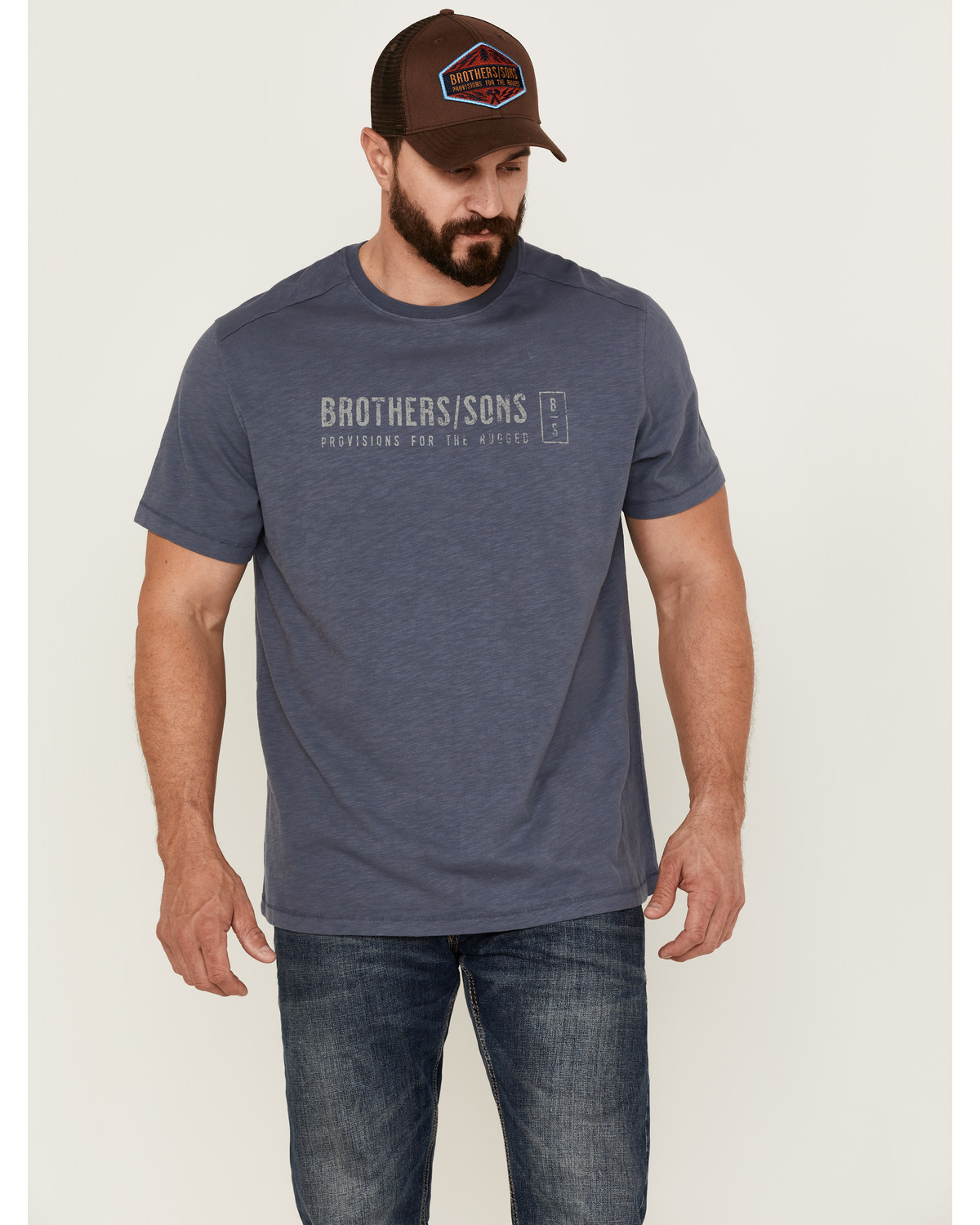 Brothers and Sons Men's Mercantile Weathered Slub Graphic Short Sleeve T-Shirt