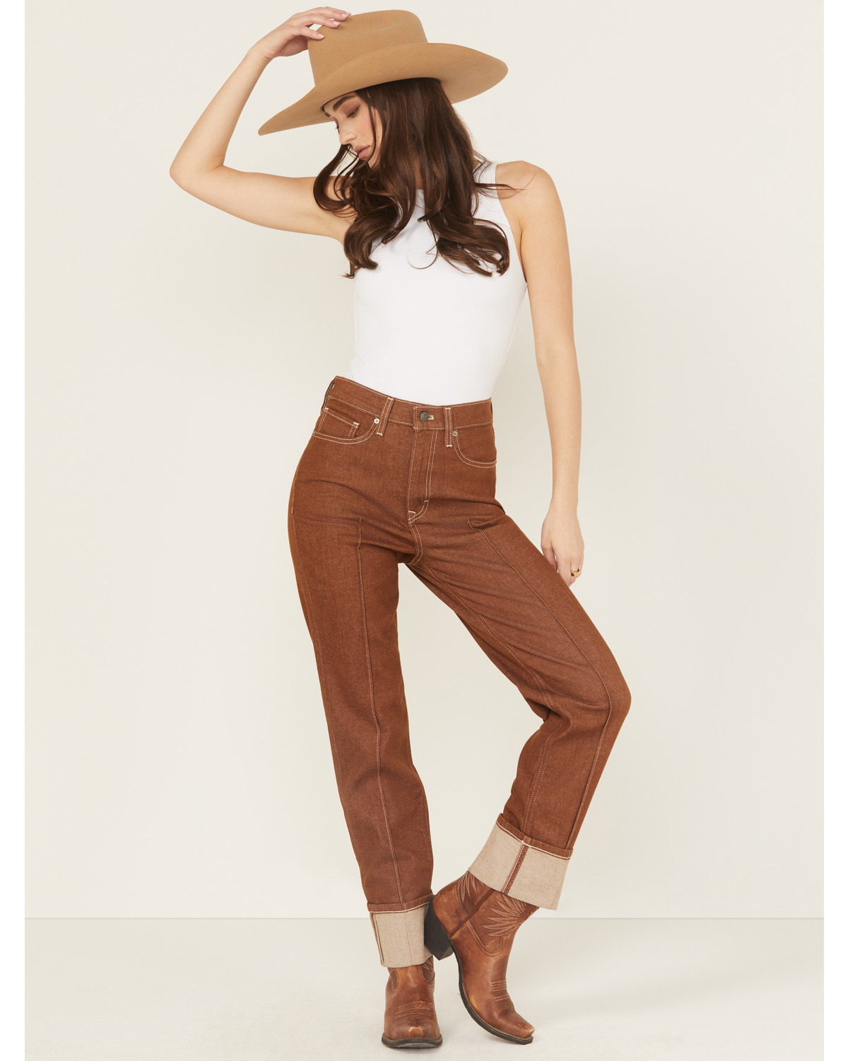 Ariat Women's Jazmine Relaxed Ultra High Rise Straight Stretch Denim Jeans