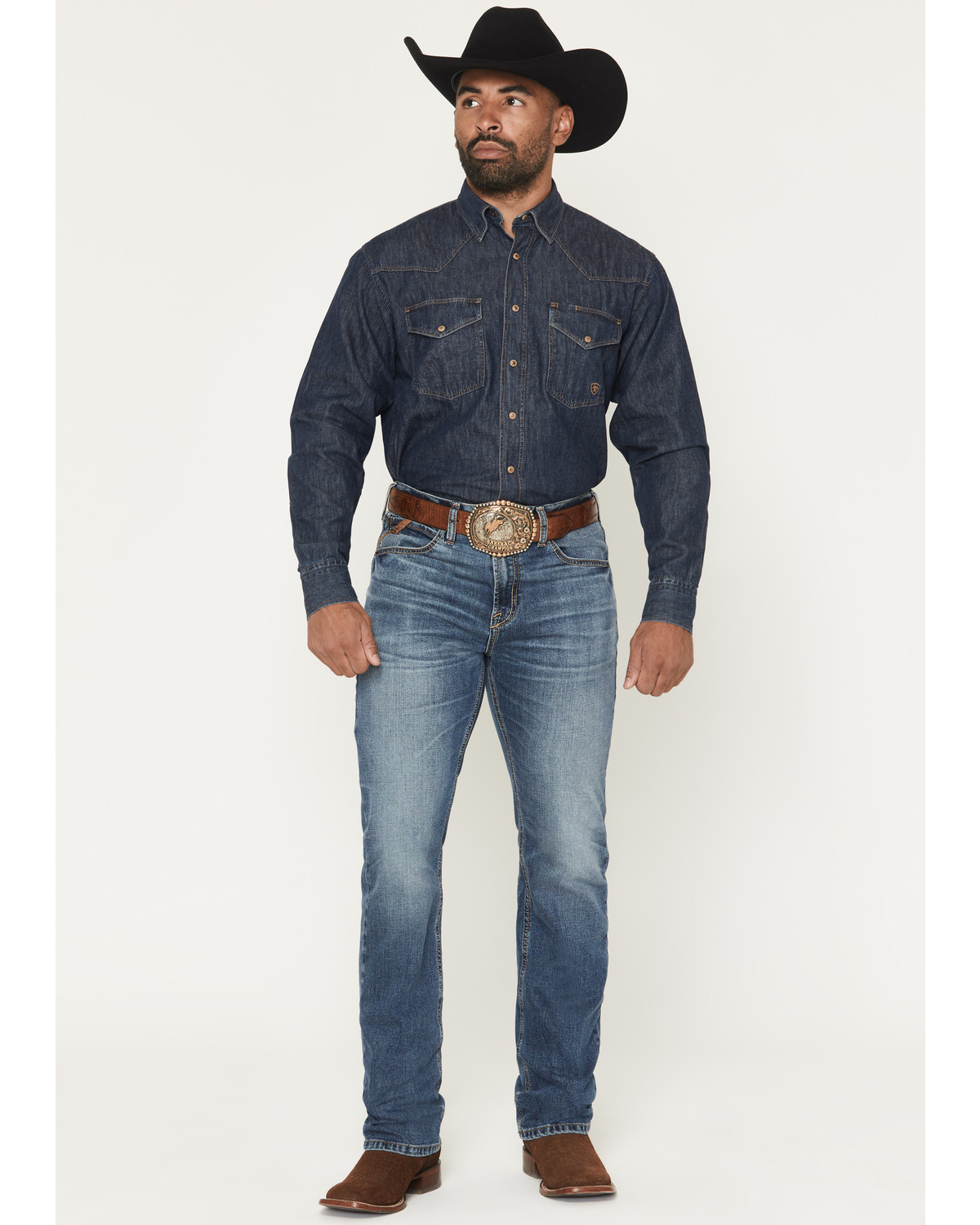 Ariat Men's M7 Livermore Medium Wash Slim Straight Stretch Denim Jeans