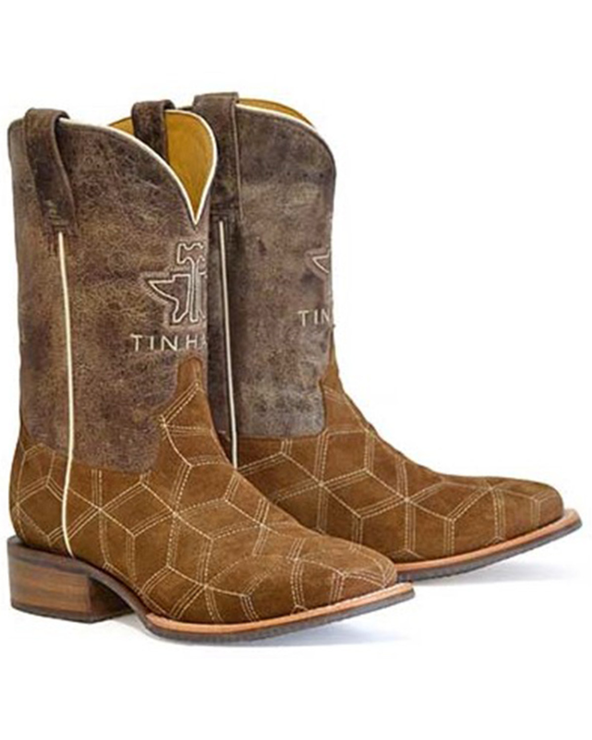Tin Haul Men's Cubed Western Boots - Broad Square Toe