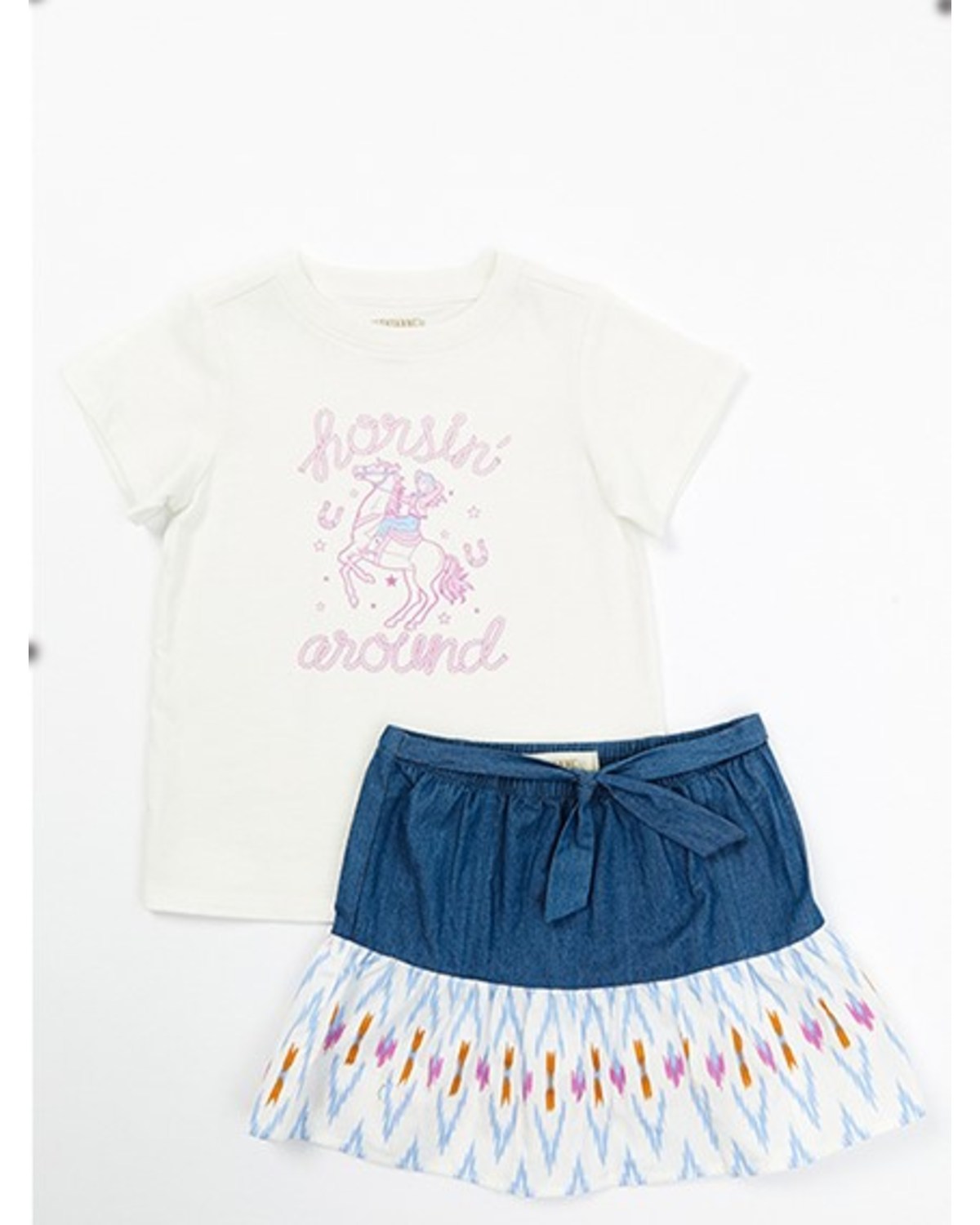 Shyanne Toddler Girls' Graphic Tee and Skirt - 2 Piece Set