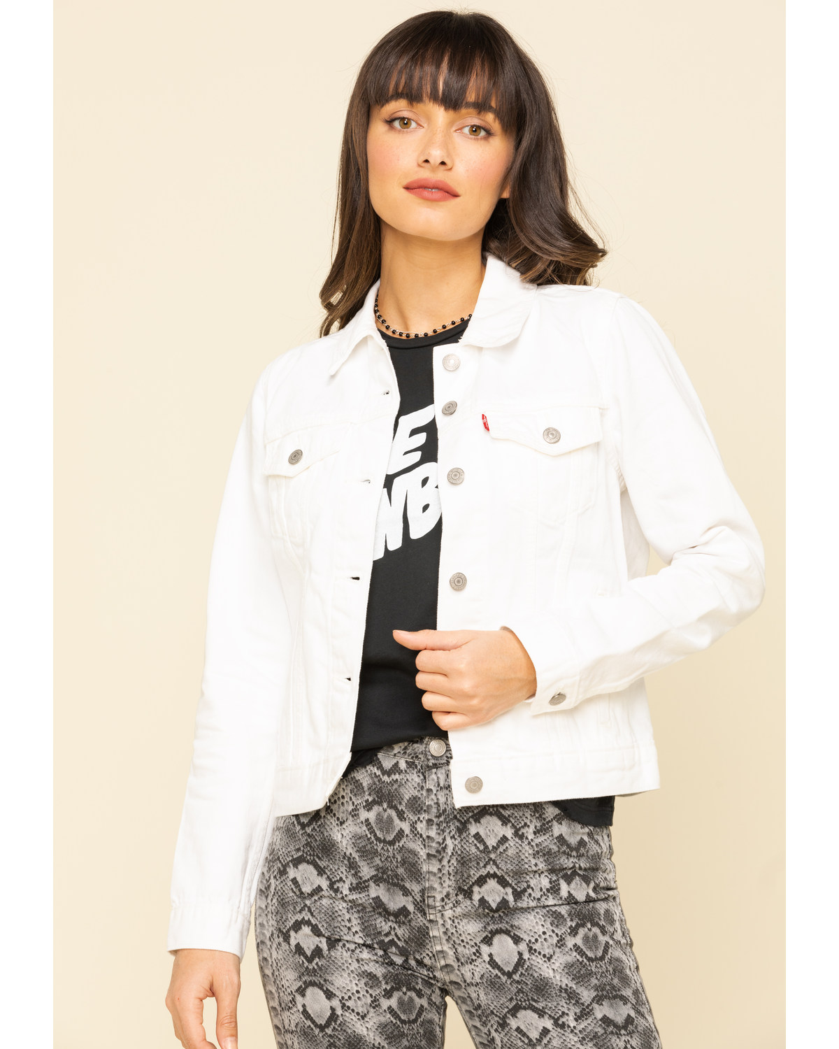 levi's white denim jacket womens