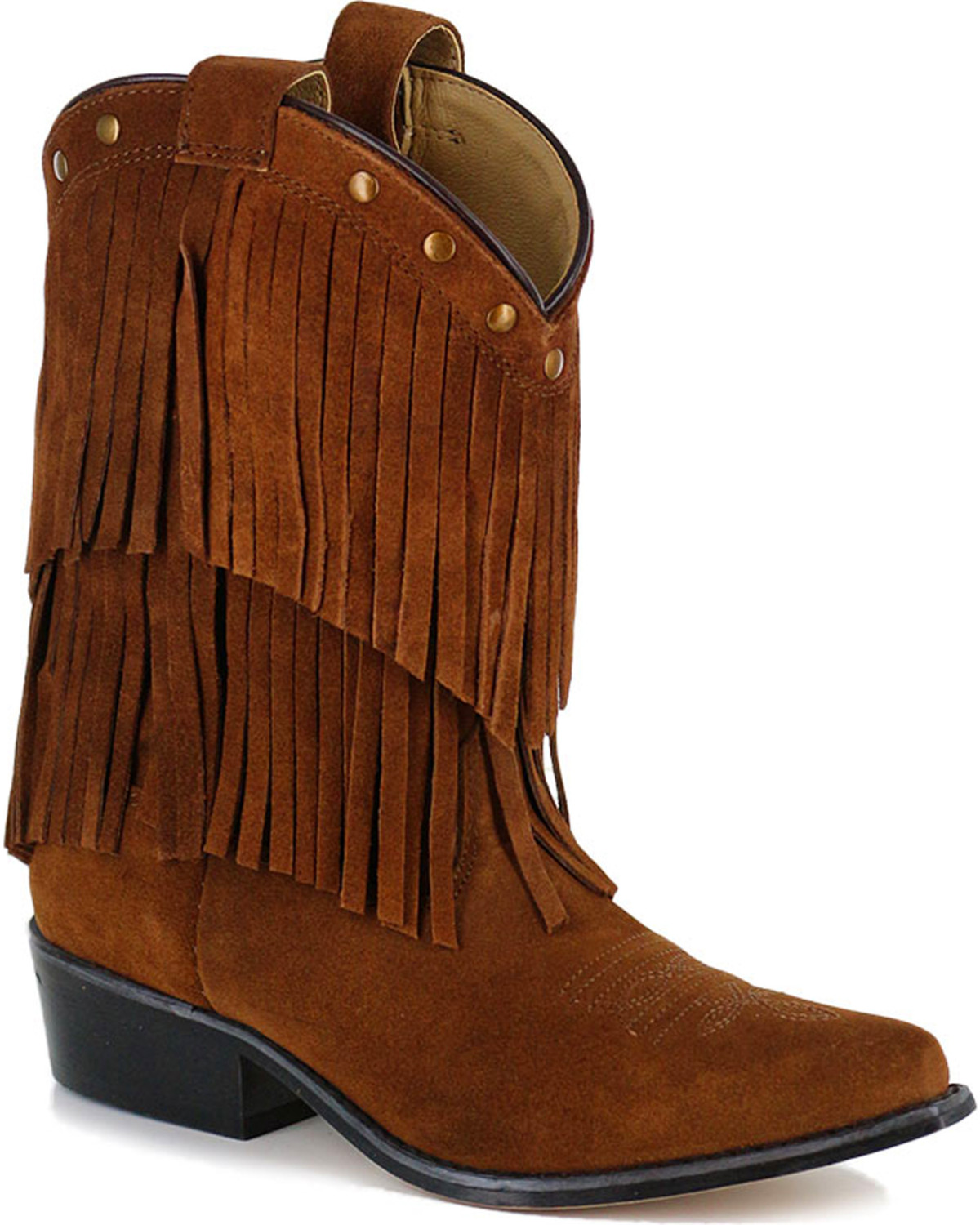 Fringe Snip Toe Western Boots 