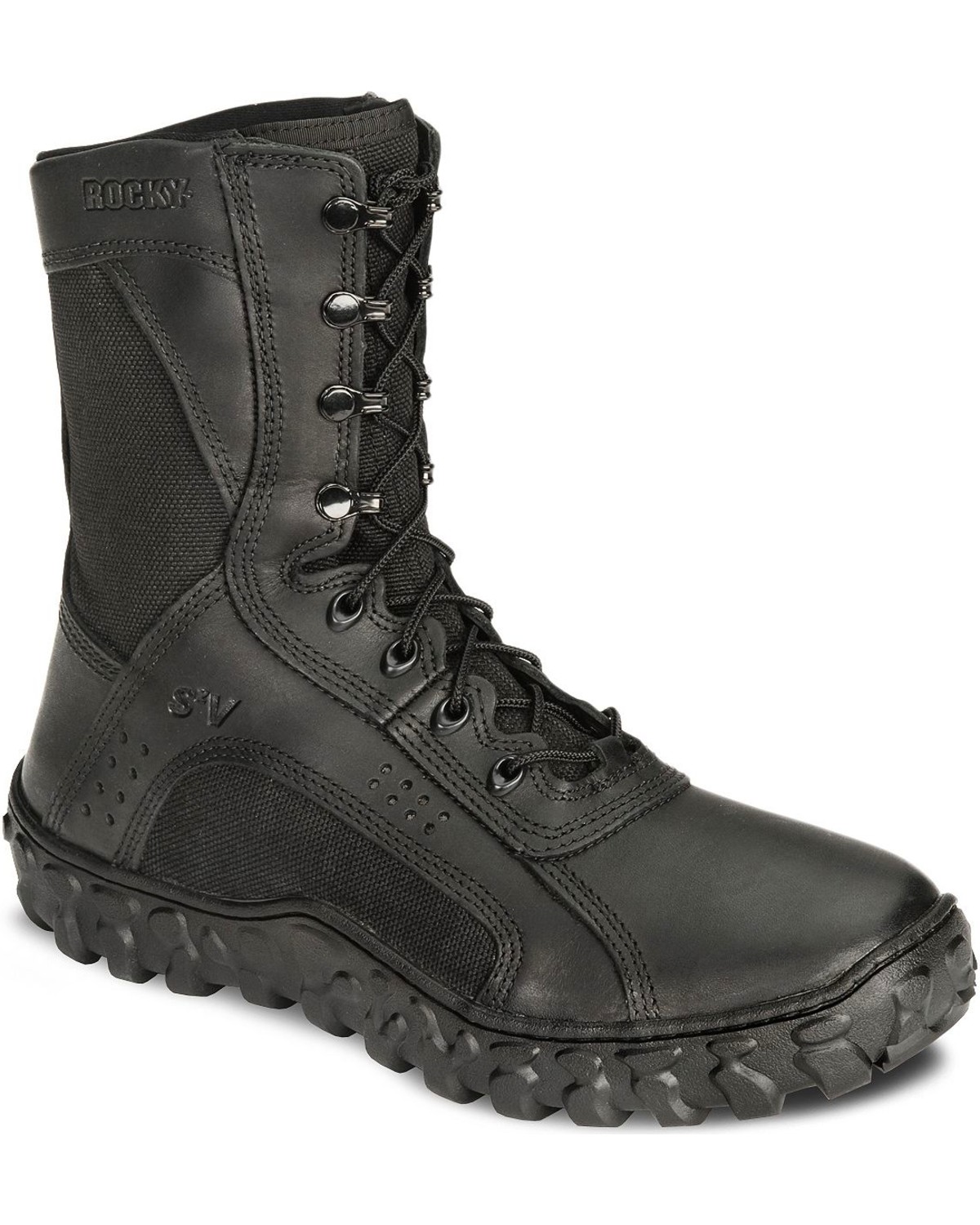 Rocky S2V Vented 8" Lace-Up Military Boots - Round Toe