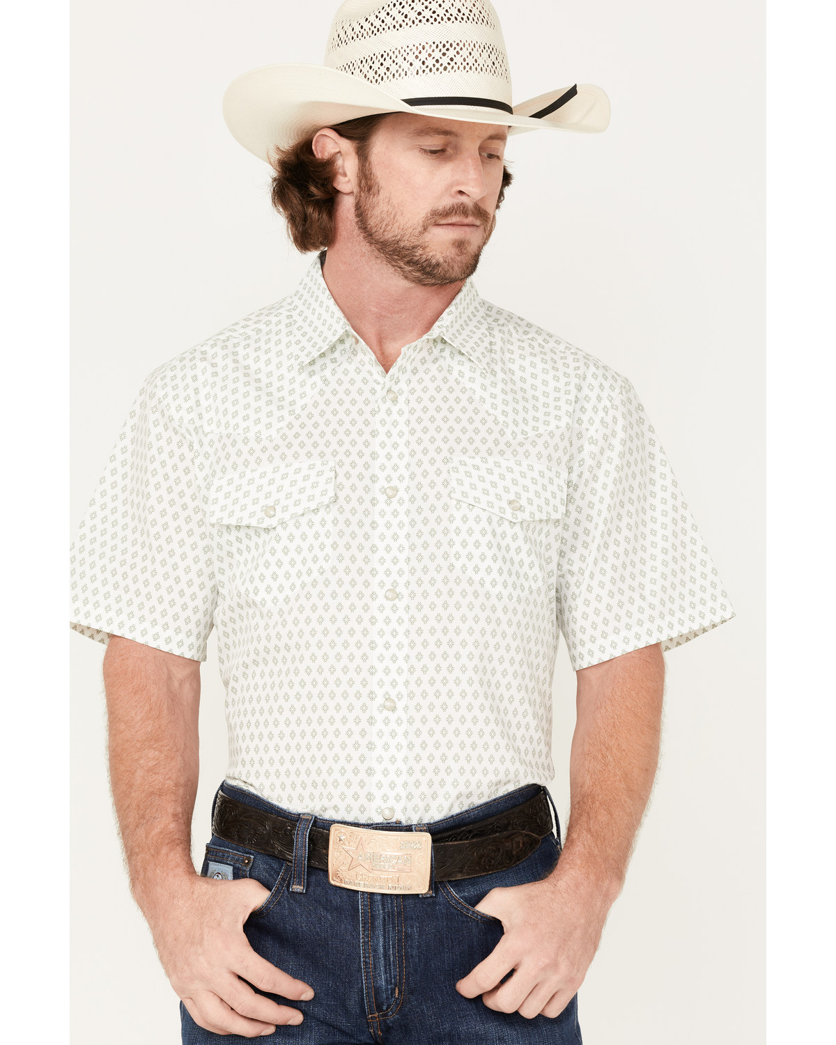 Gibson Men's Geo Fun Print Snap Western Shirt