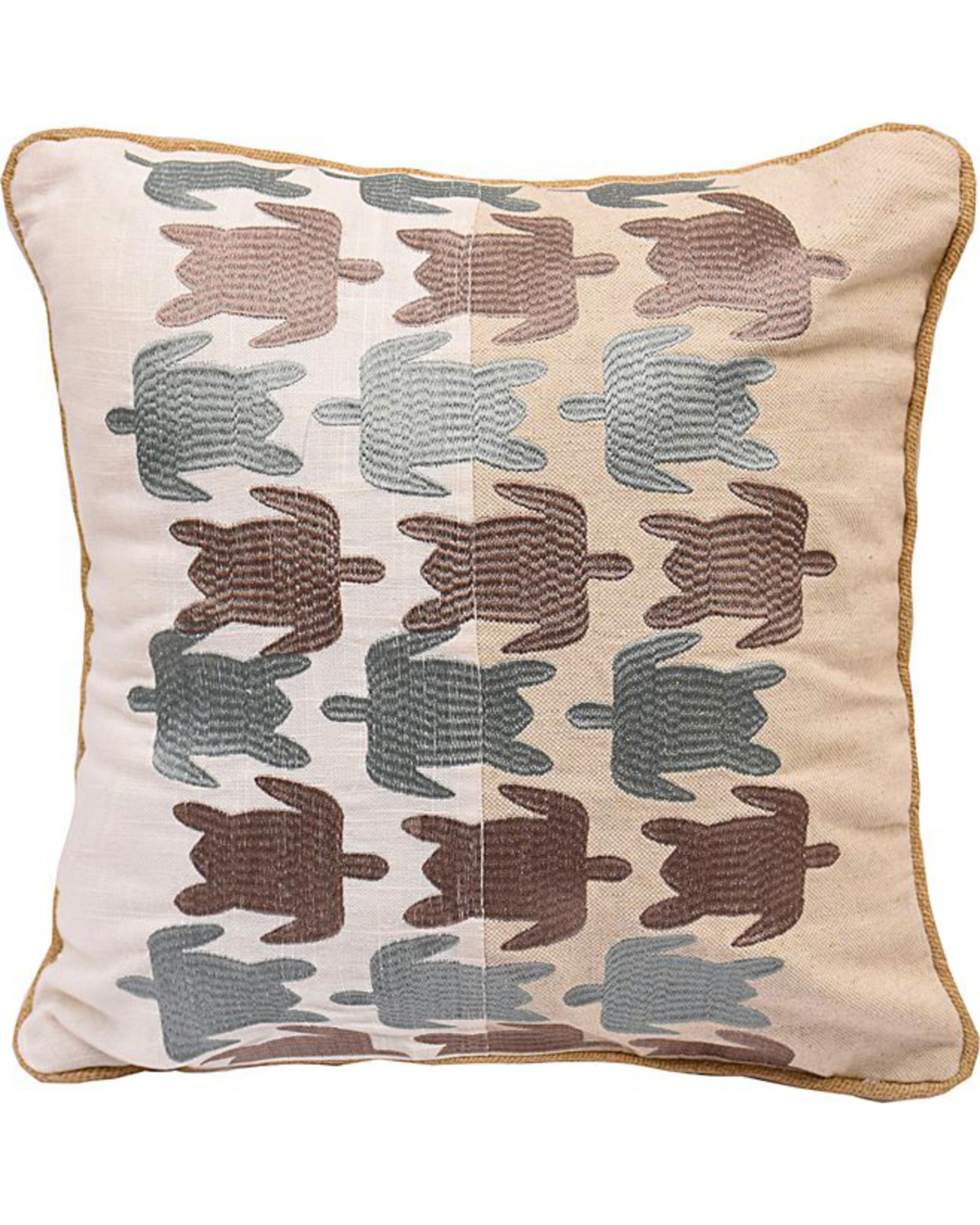 HiEnd Accents Turtle Embroidered Linen Pillow