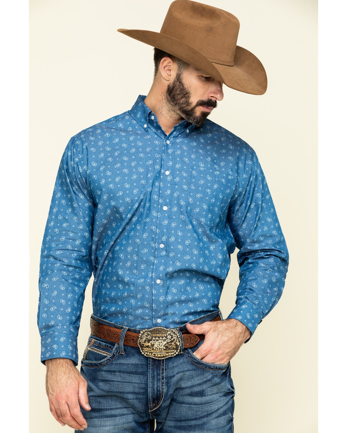Ely Cattleman Men's Indigo Blue Paisley 