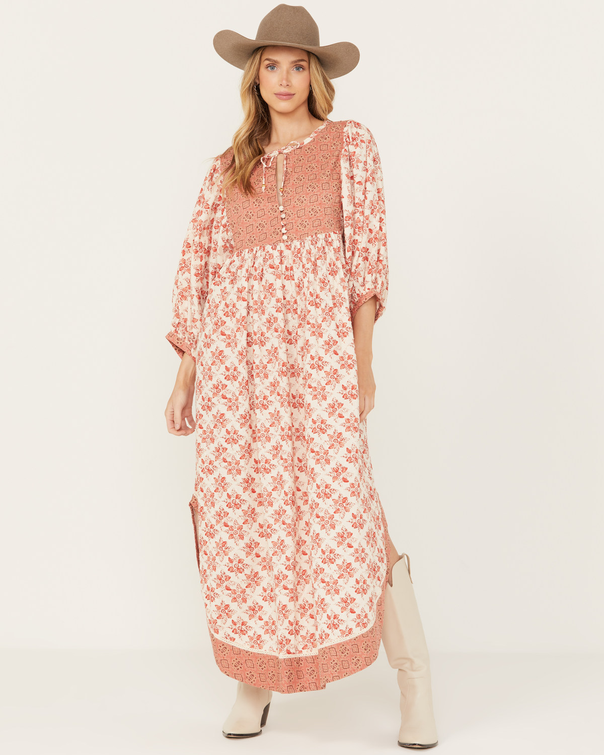 Free people claire printed maxi dress shop