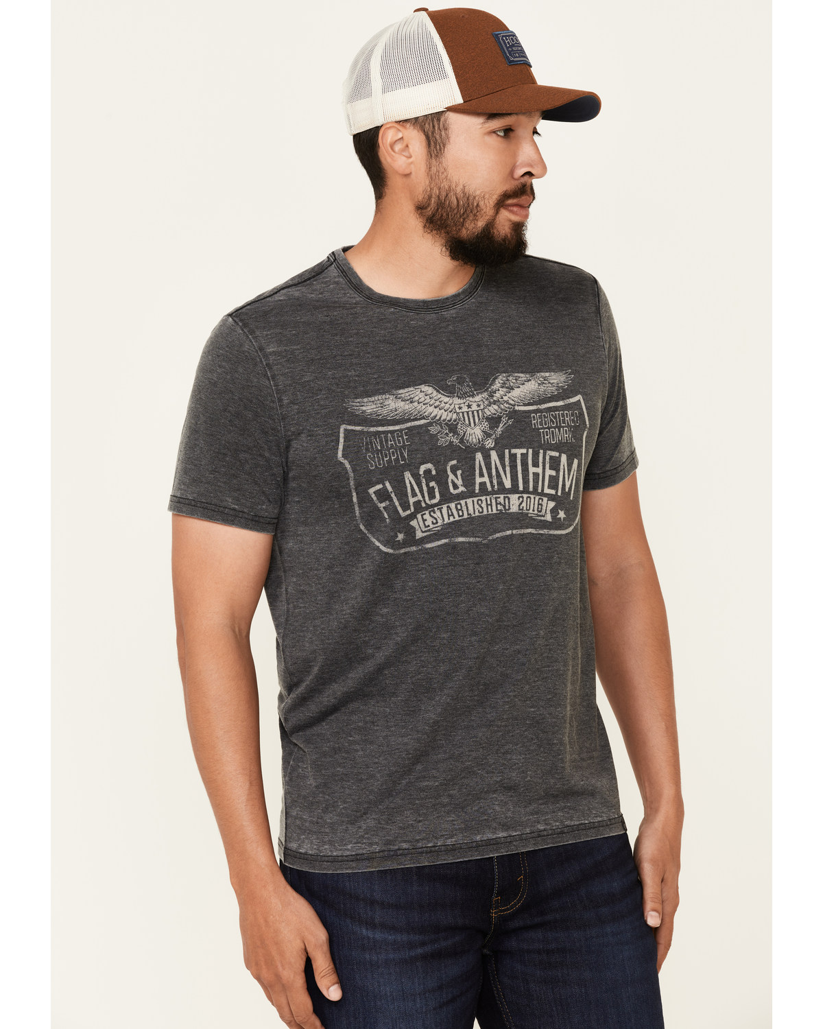 Flag & Anthem Men's Trademark Logo Burnout Short Sleeve T-Shirt