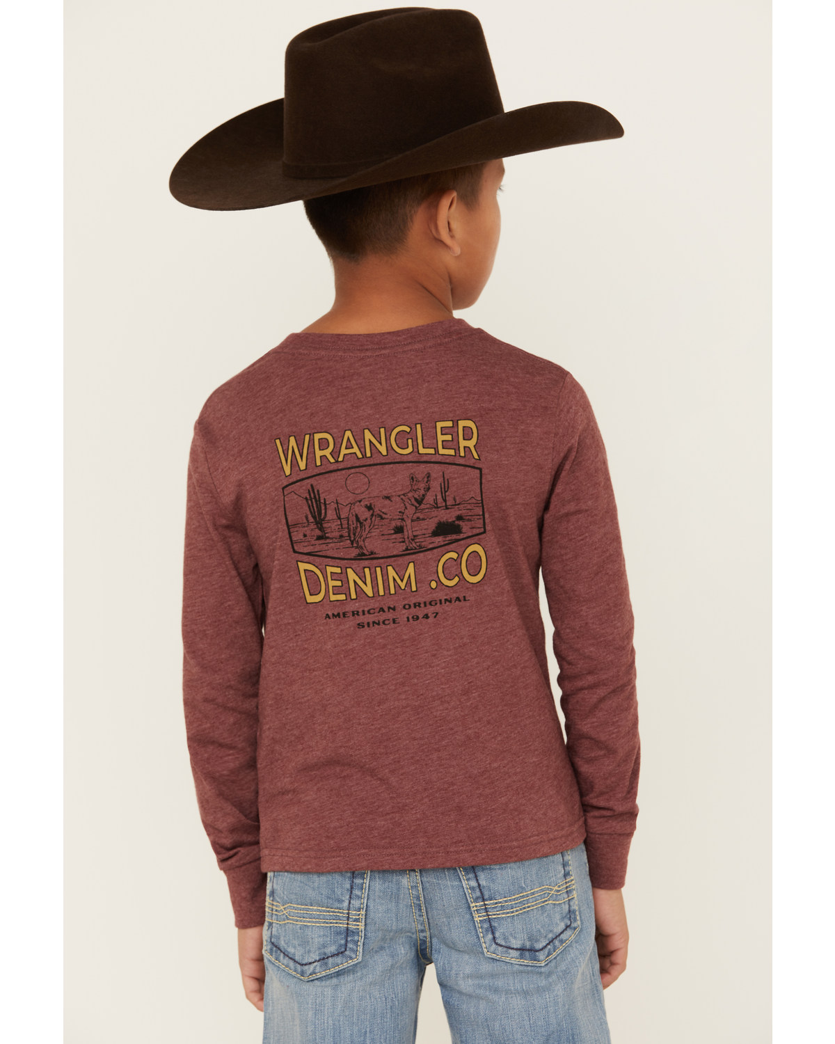 Wrangler Boys' Coyote Den Long Sleeve Graphic T-Shirt