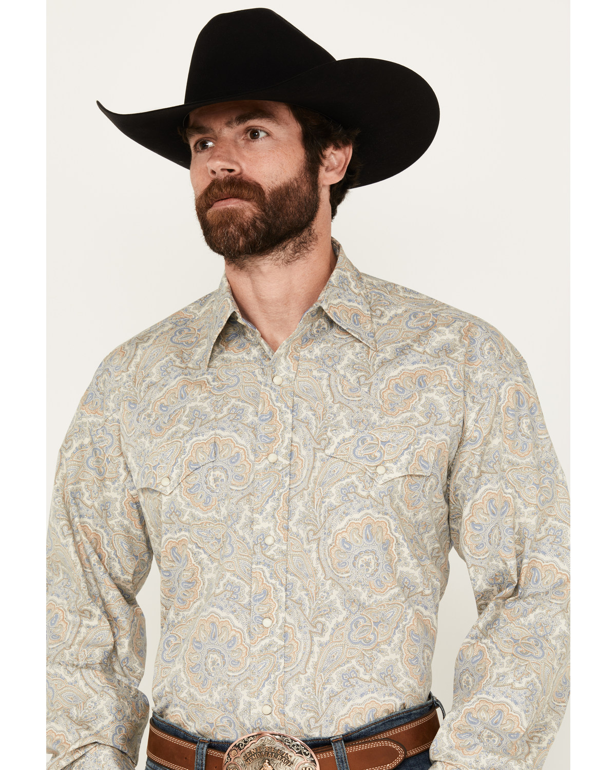 Stetson Men's Paisley Print Long Sleeve Snap Western Shirt