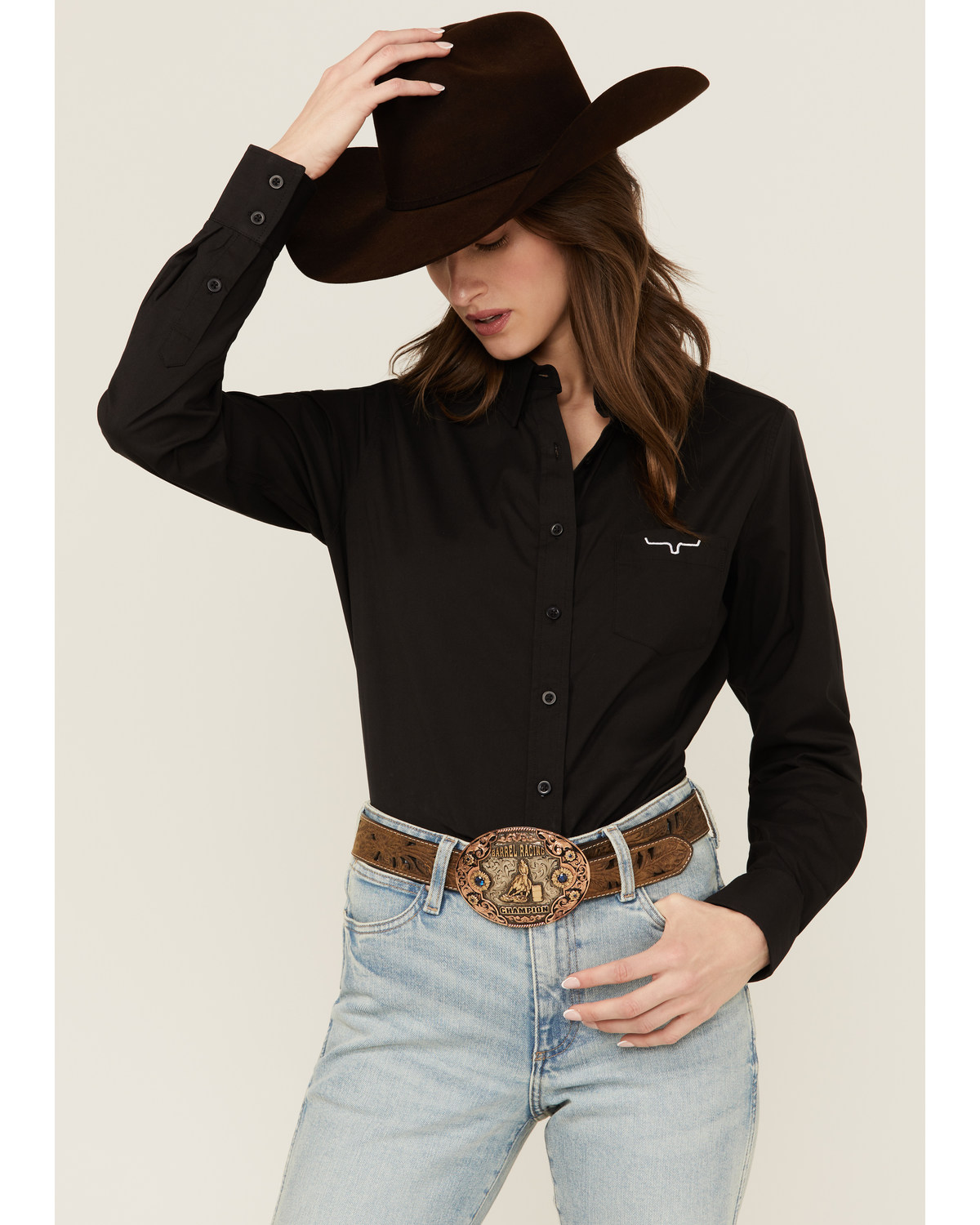 Kimes Ranch Women's Logo Long Sleeve Button-Down Western Shirt