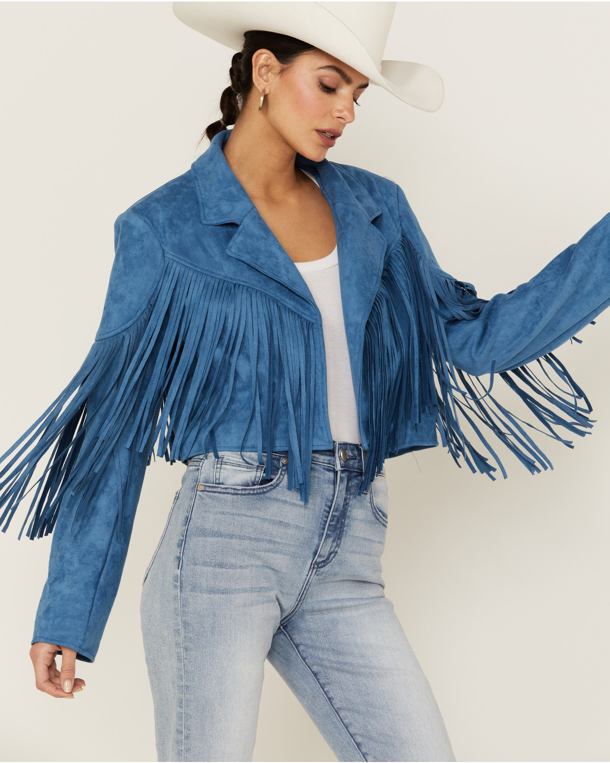 saints and hearts fringe jacket