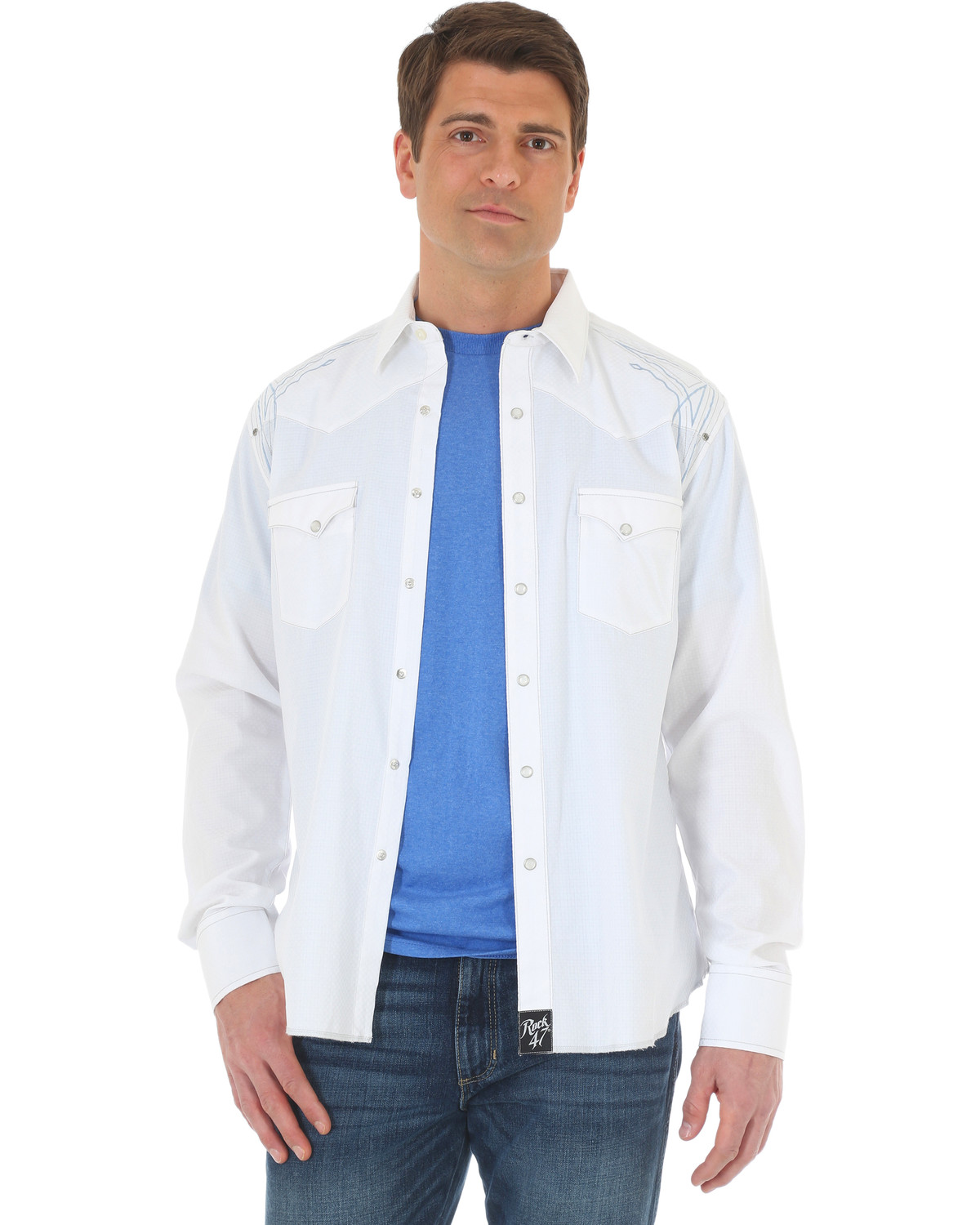 Wrangler Rock 47 >> Rock 47 By Wrangler Men S White Embroidered Long Sleeve Snap Shirt Wrangler Rock 47 >> Rock 47 By Wrangler Men S White Embroidered Long Sleeve Snap Shirt