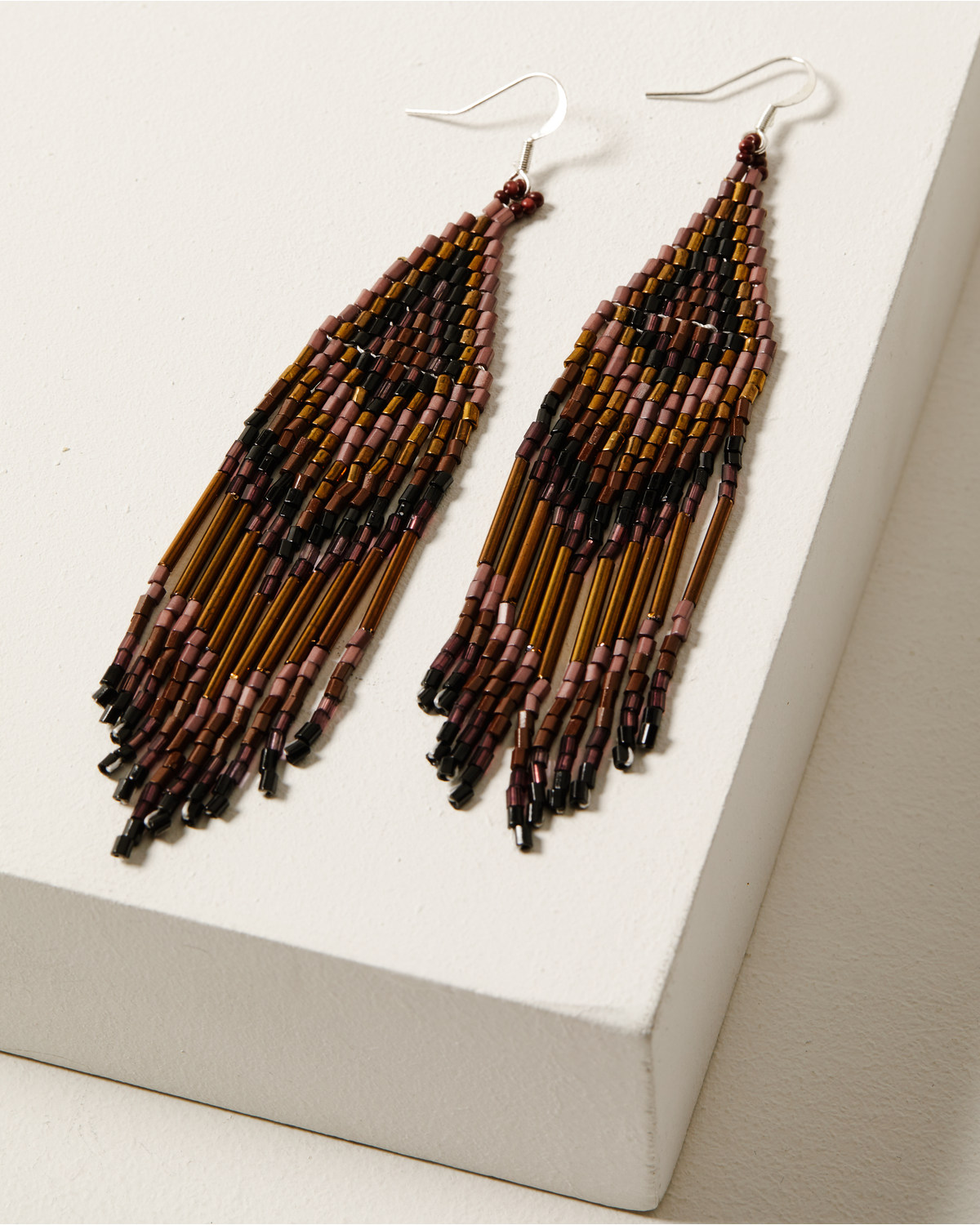 Idyllwind Women's Potomac Purple Seed Bead Fringe Earrings