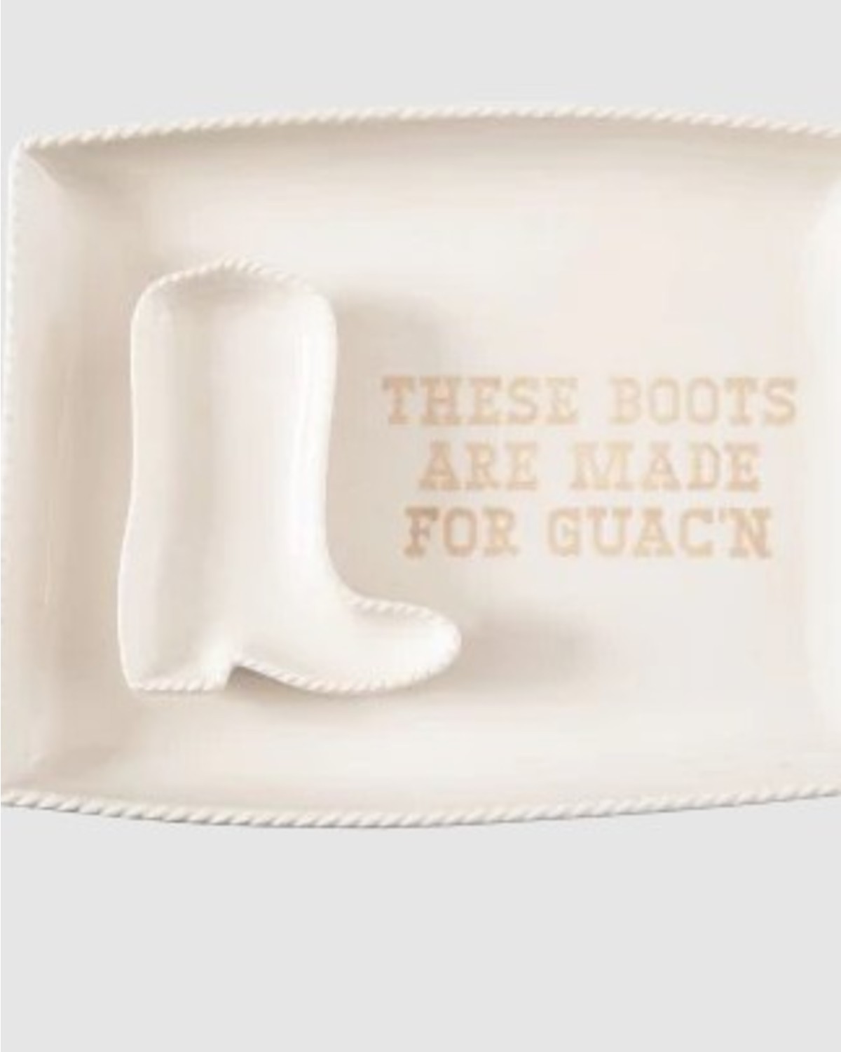 Totalee Gift Women's Boot Quac'n Platter And Bowl Set - 2 Piece
