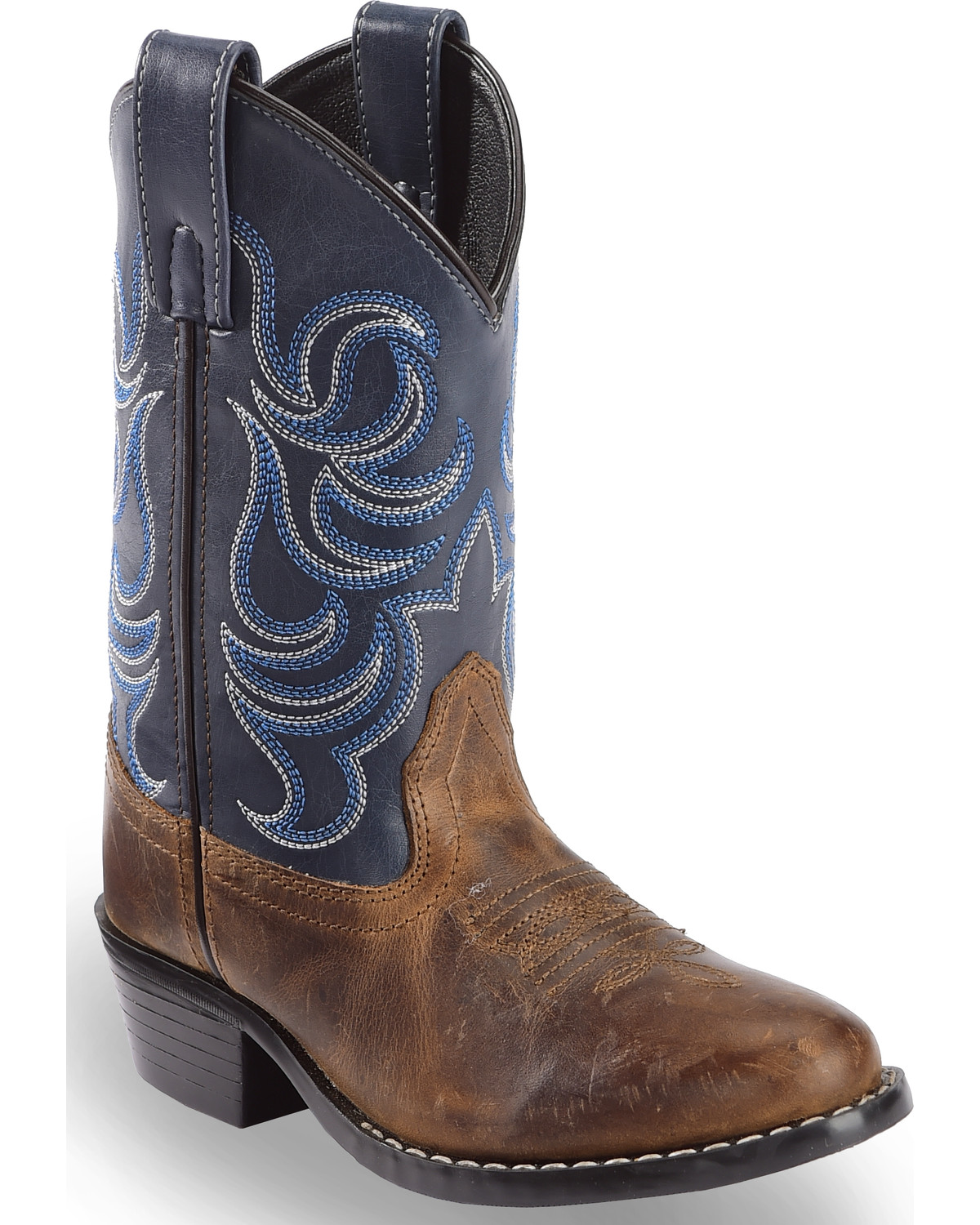 Cody James Boys' Two-Tone Embroidered Western Boots - Round Toe
