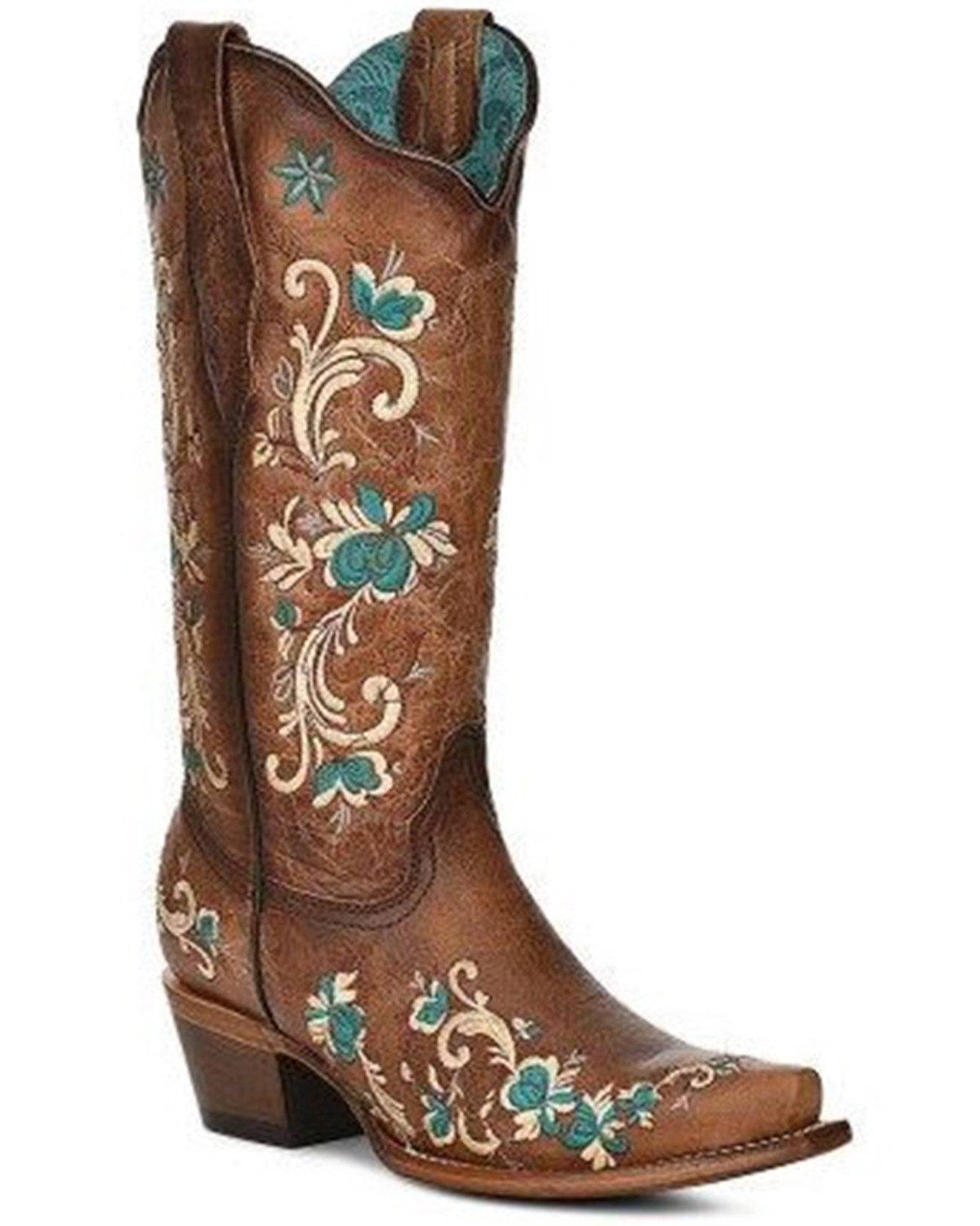 Corral Women's Floral Western Boots - Snip Toe