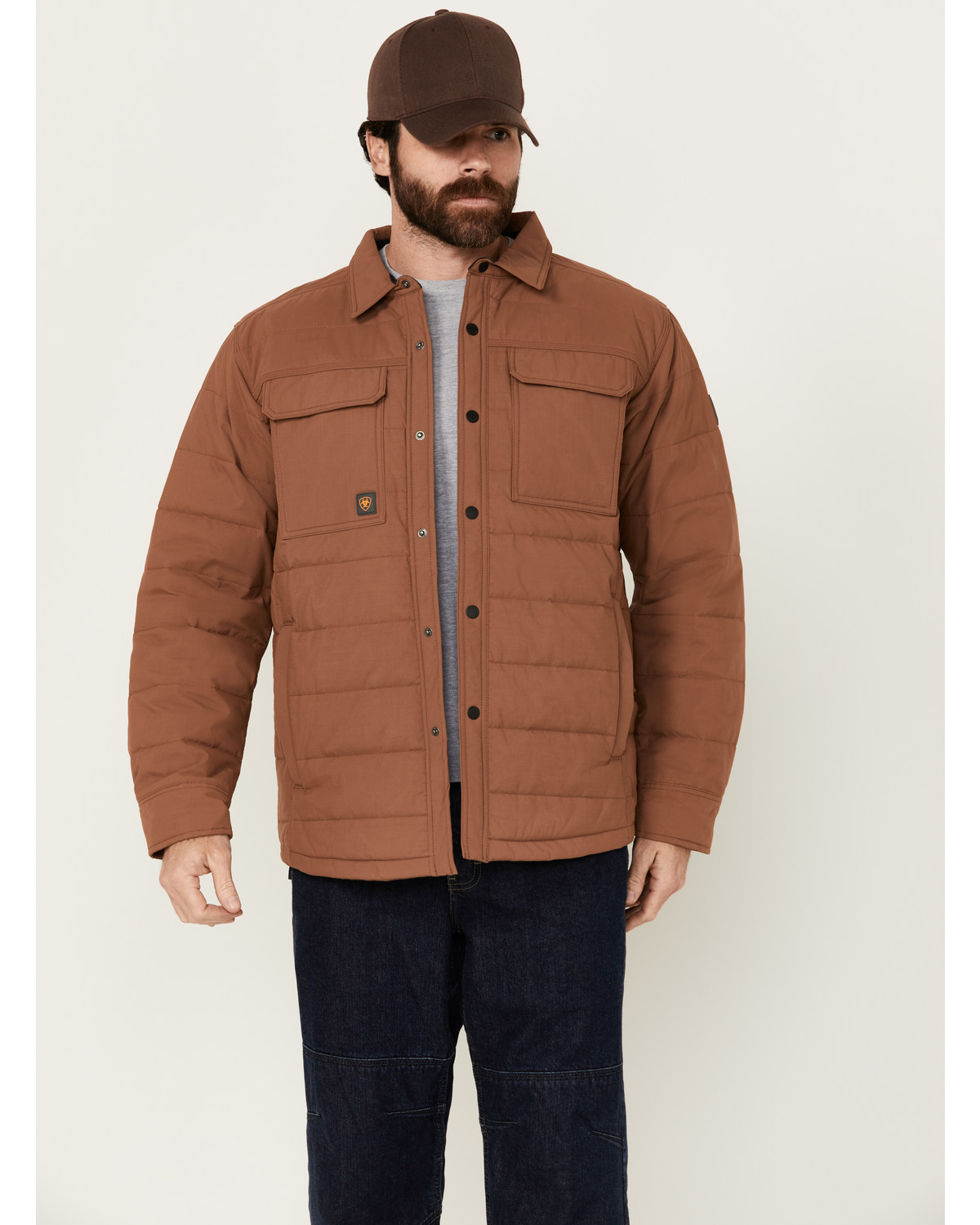 Ariat Men s Field Khaki Rebar MaxMove 2.0 Cordura Snap Front Insulated Work Jacket Pueblo Mall