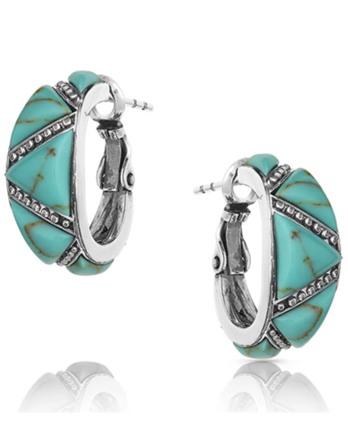 Montana Silversmiths Women's Turquoise Wedge Hoop Earrings