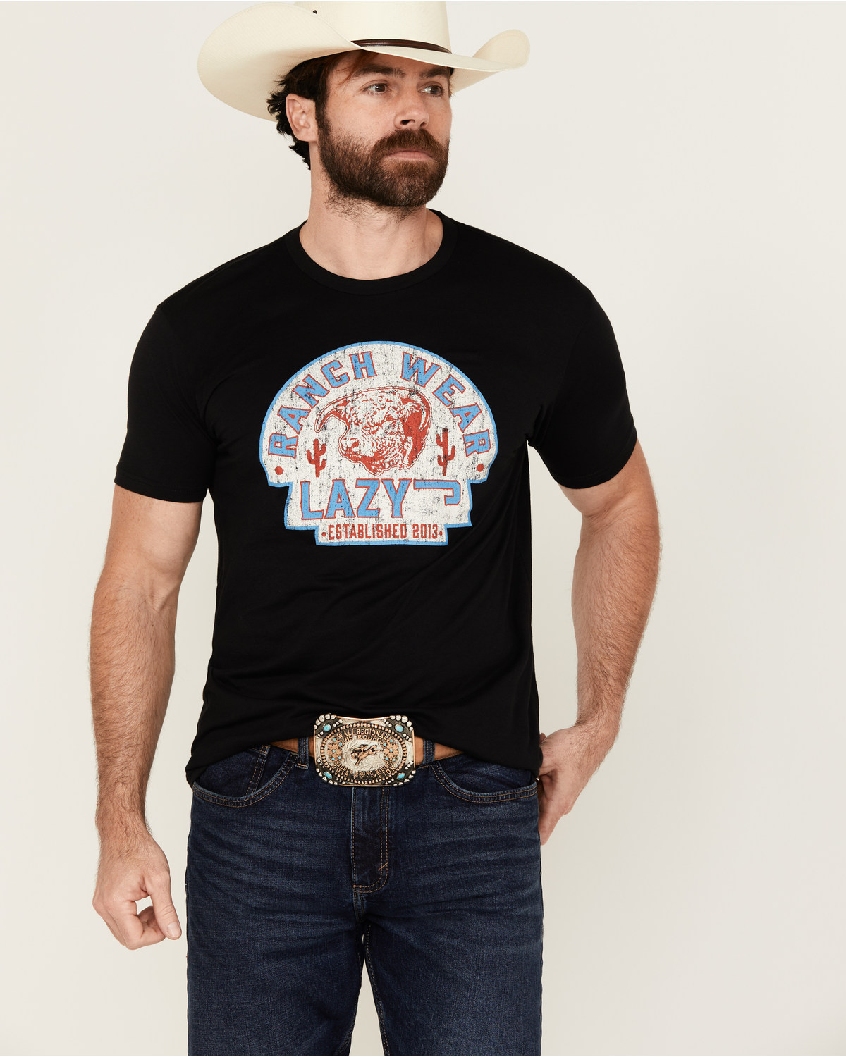 Lazy J Ranch Wear Men's Arrowhead Logo Short Sleeve Graphic T-Shirt