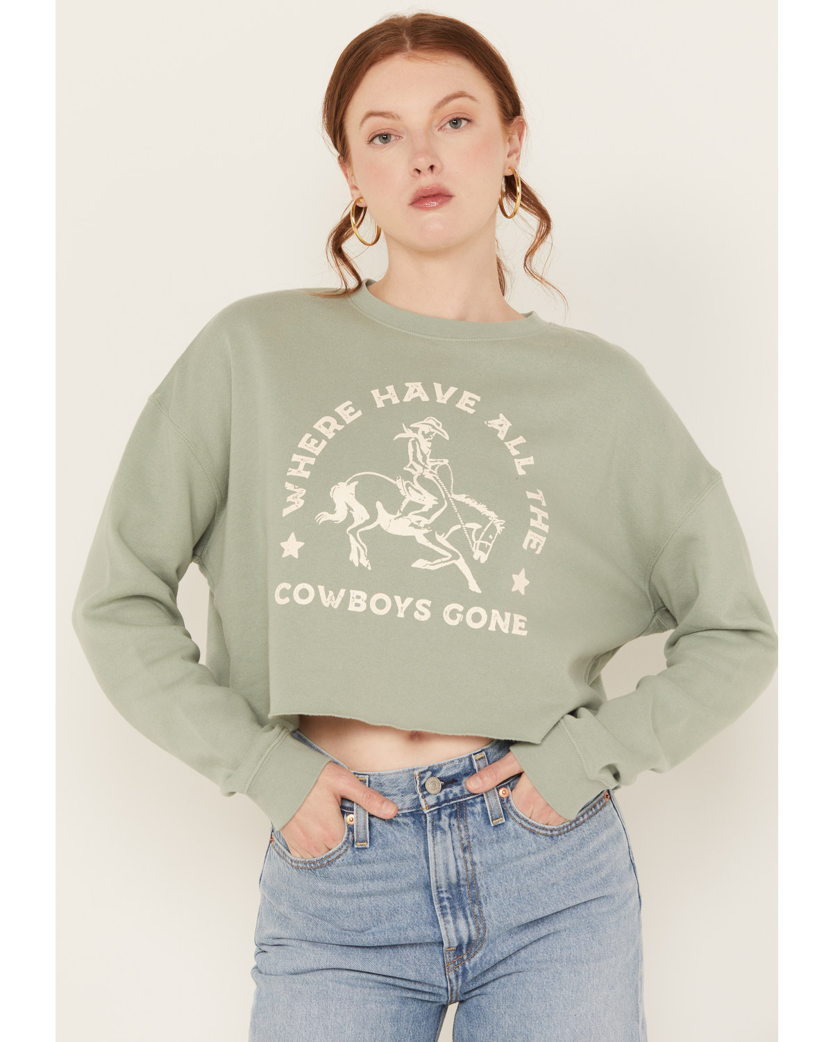 Ali Dee Women's Where Have All The Cowboys Gone Graphic Crewneck