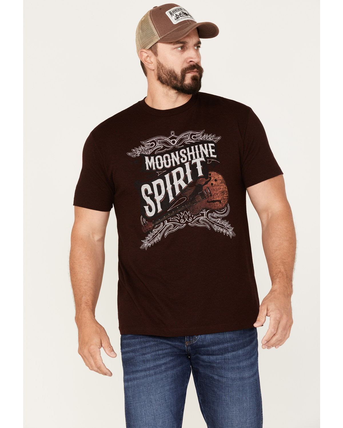 Moonshine Spirit Men's Guitar Logo Graphic T-Shirt