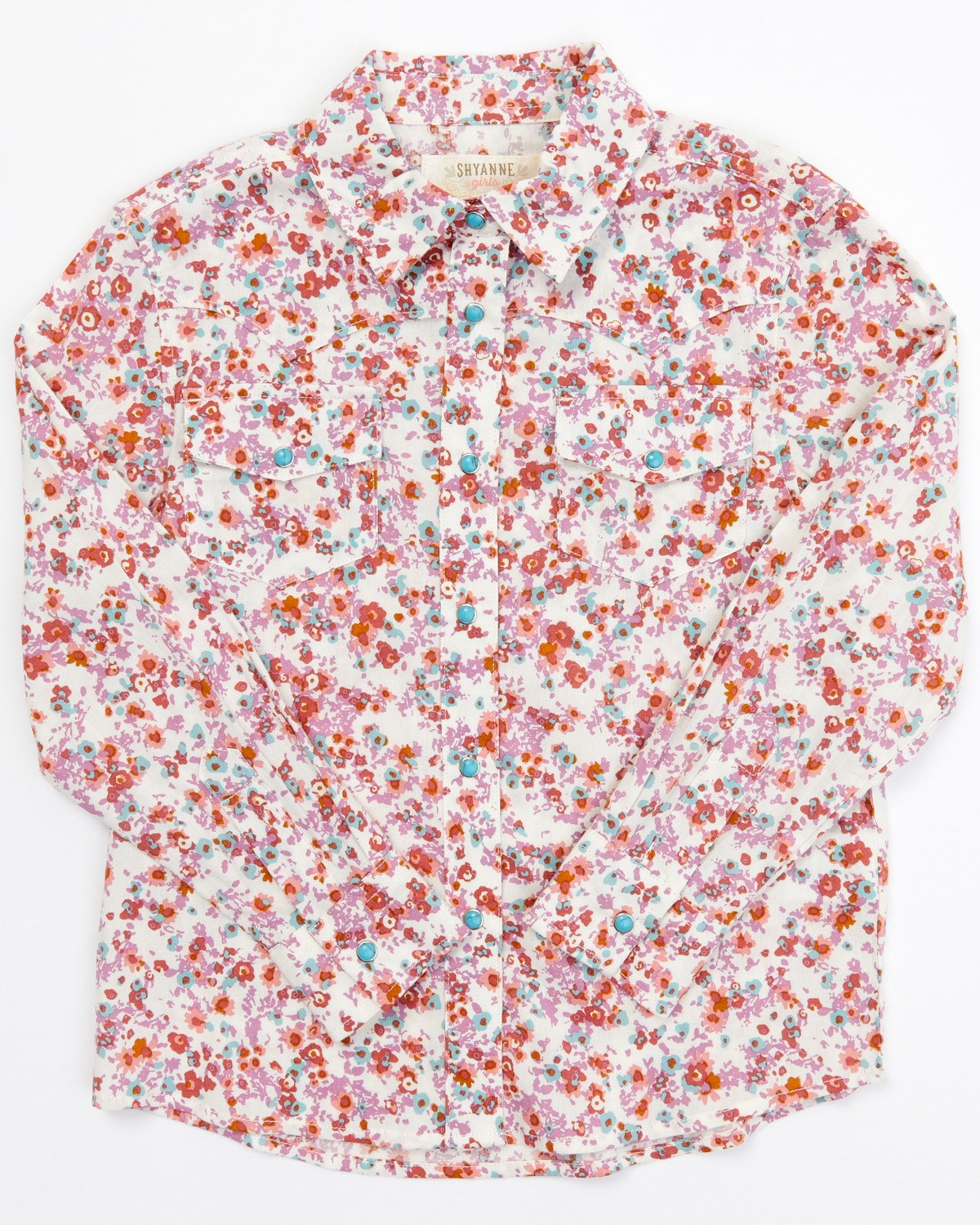 Shyanne Toddler Girls' Ditsy Print Long Sleeve Snap Western Shirt