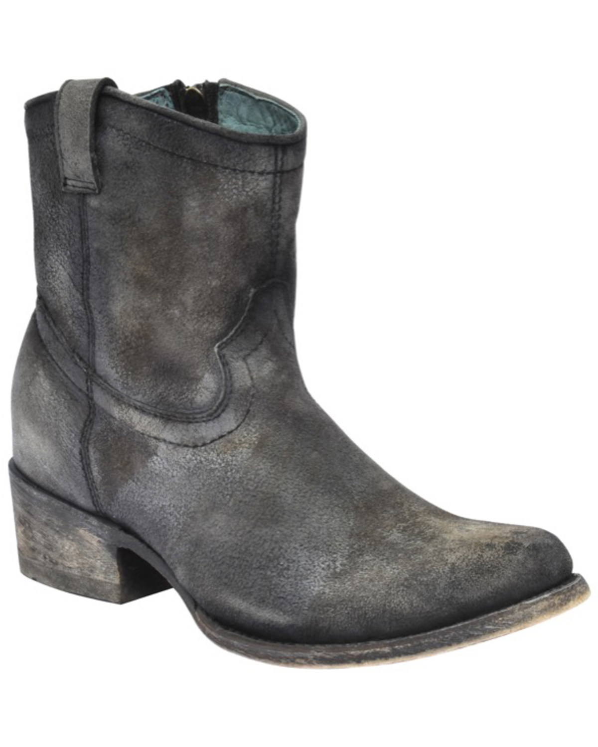 Grey leather booties womens Clearance