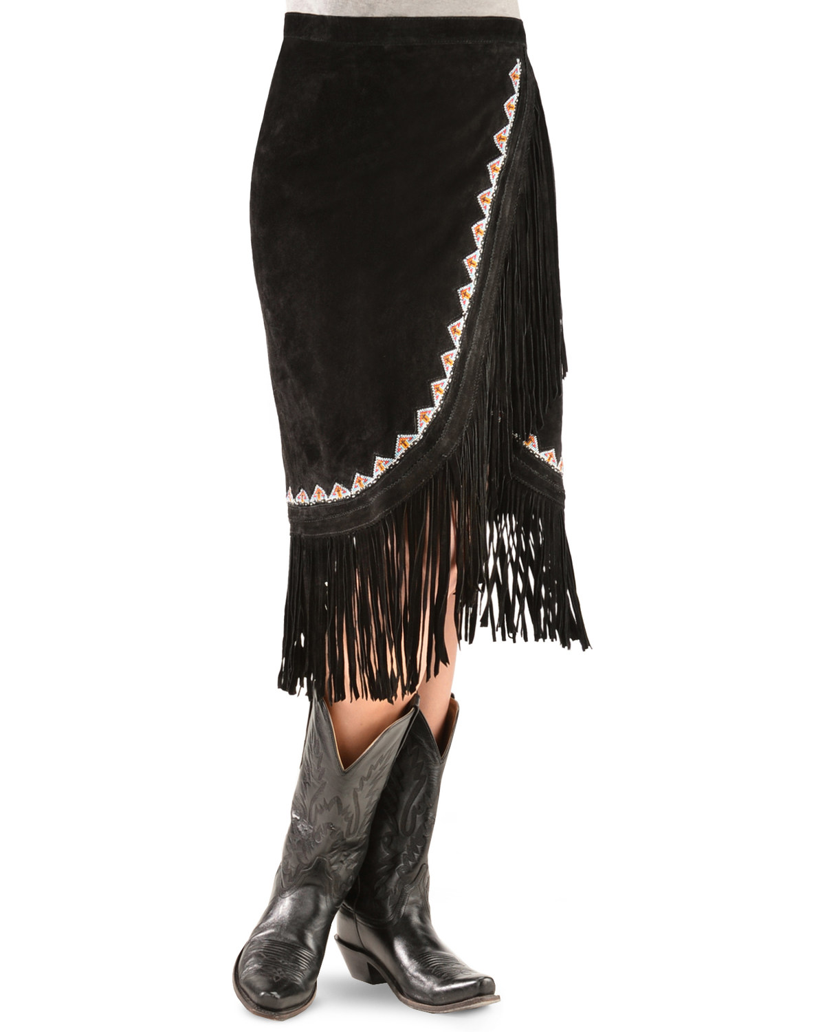 Kobler Leather Women's Yuma Fringe Suede Skirt