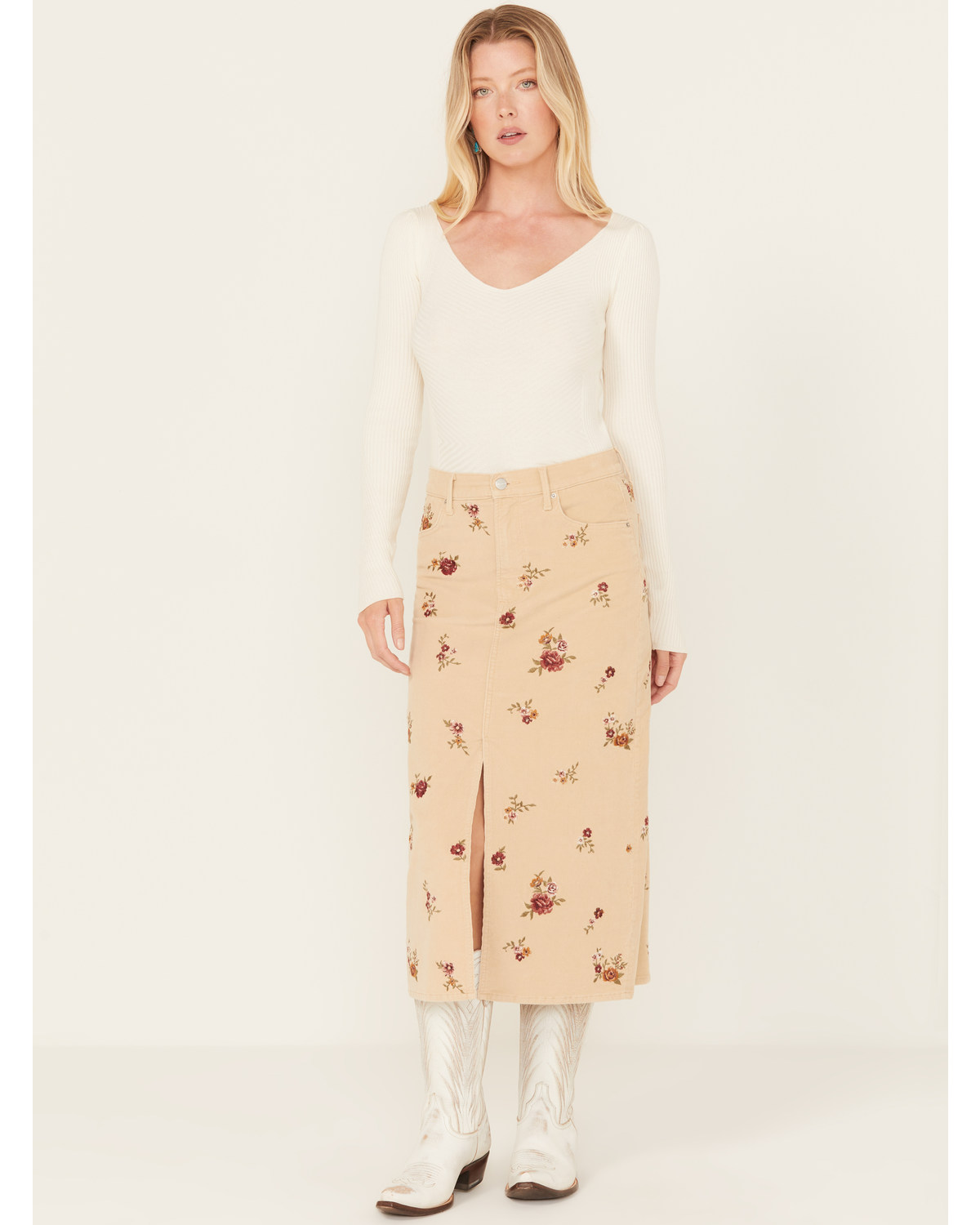 Driftwood Women's Piper Corduroy Floral Skirt