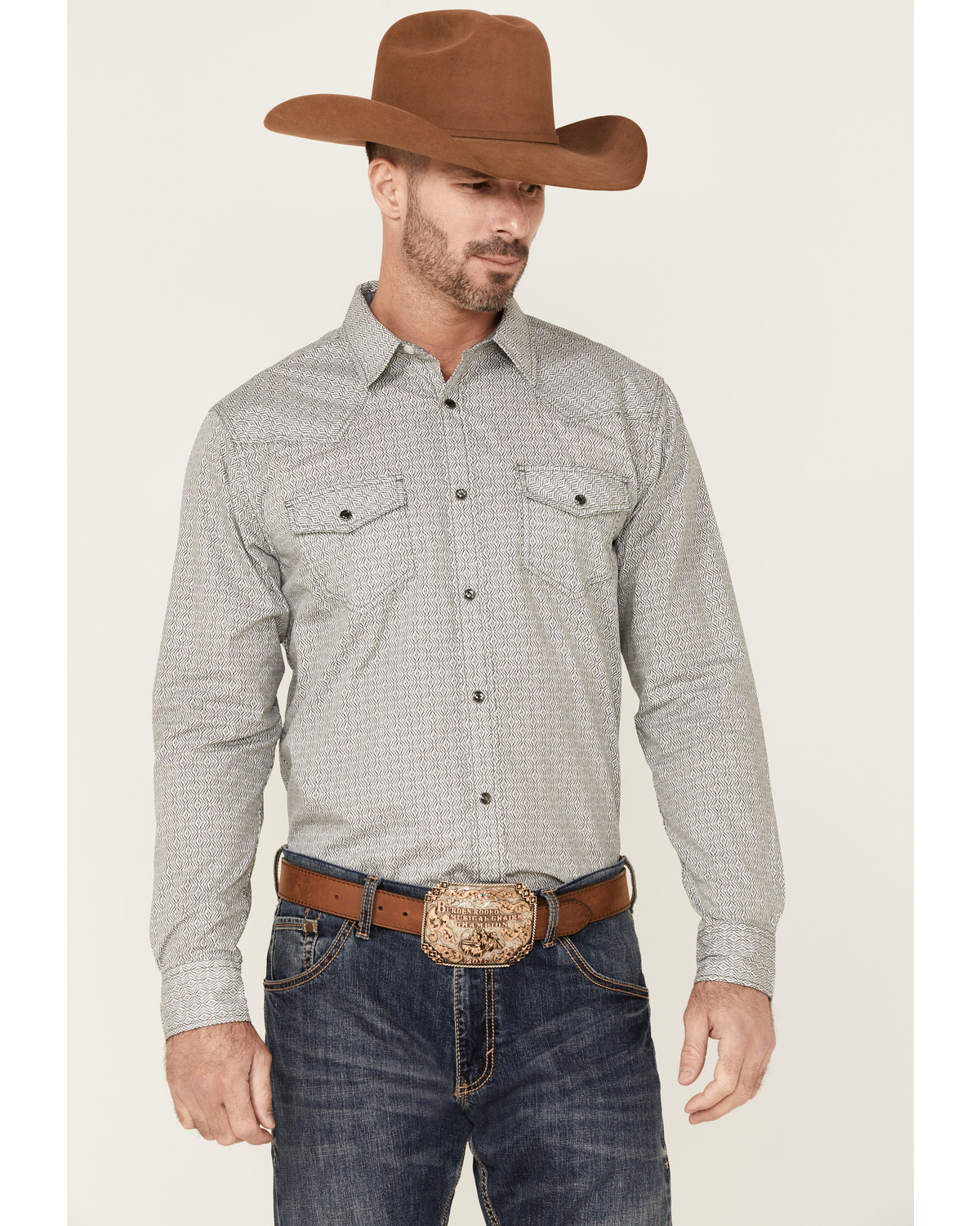 Cody James Men's Landmark Southwestern Print Long Sleeve Snap Western Shirt