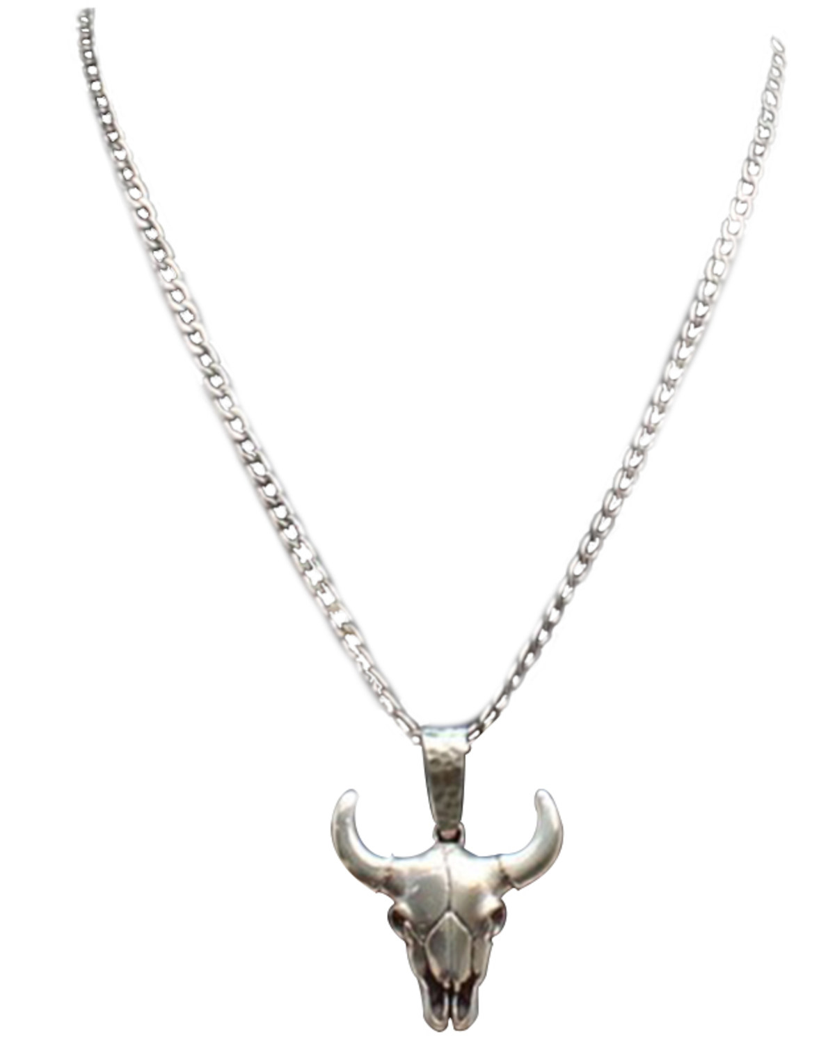 Twister Men's Silver Longhorn Necklace