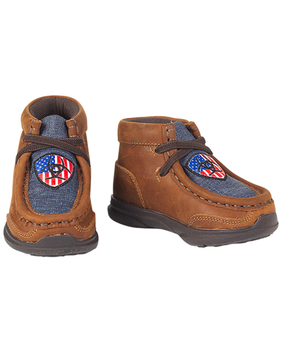 Ariat Toddler-Boys' Lil Stomper USA Casual Lace-Up Chukka Shoes - Moc Toe