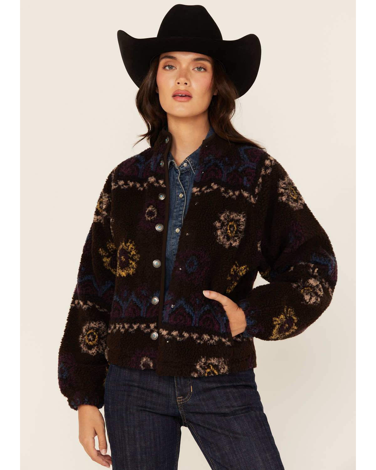 Shyanne Women's Printed Sherpa Jacket