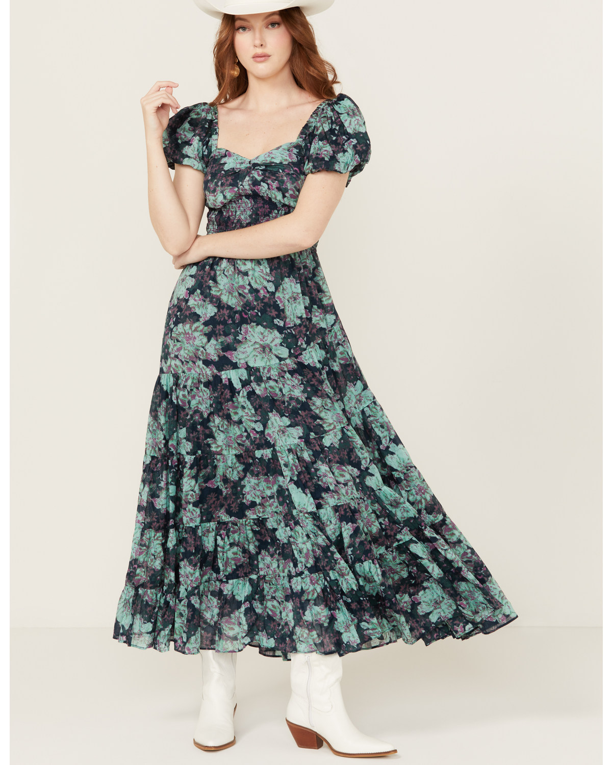 Free People Women s Sundrenched Floral Short Sleeve Maxi Dress Boot Barn in Tustin CA