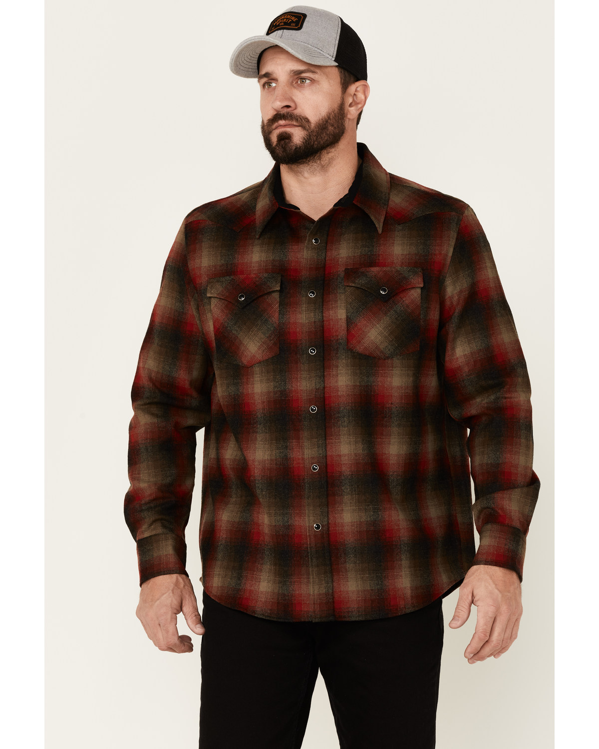 Pendleton Men's Brown & Red Canyon Large Plaid Long Sleeve Snap Western  Flannel Shirt | Boot Barn