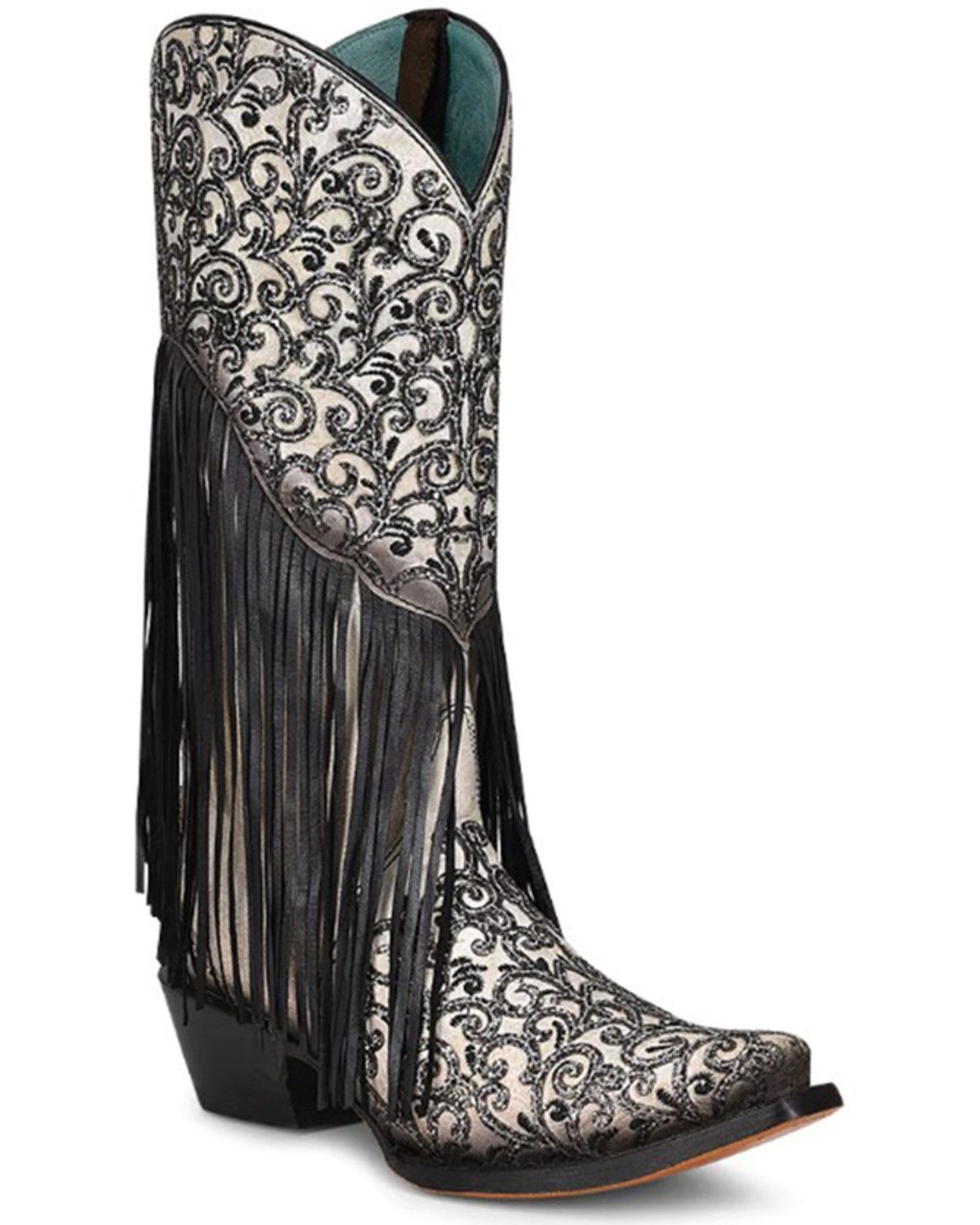 Corral Women's Glitter Fringe Western Boots - Snip Toe