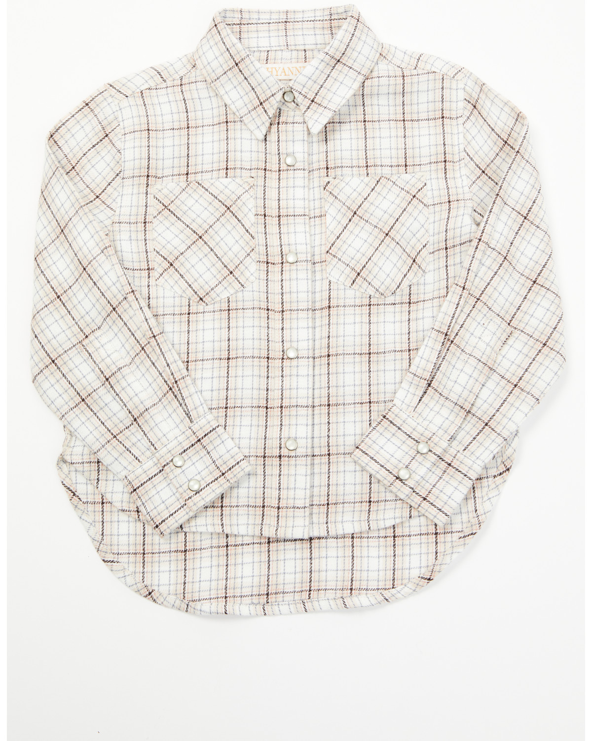 Shyanne Toddler Girls' Plaid Print Long Sleeve Snap Western Shirt