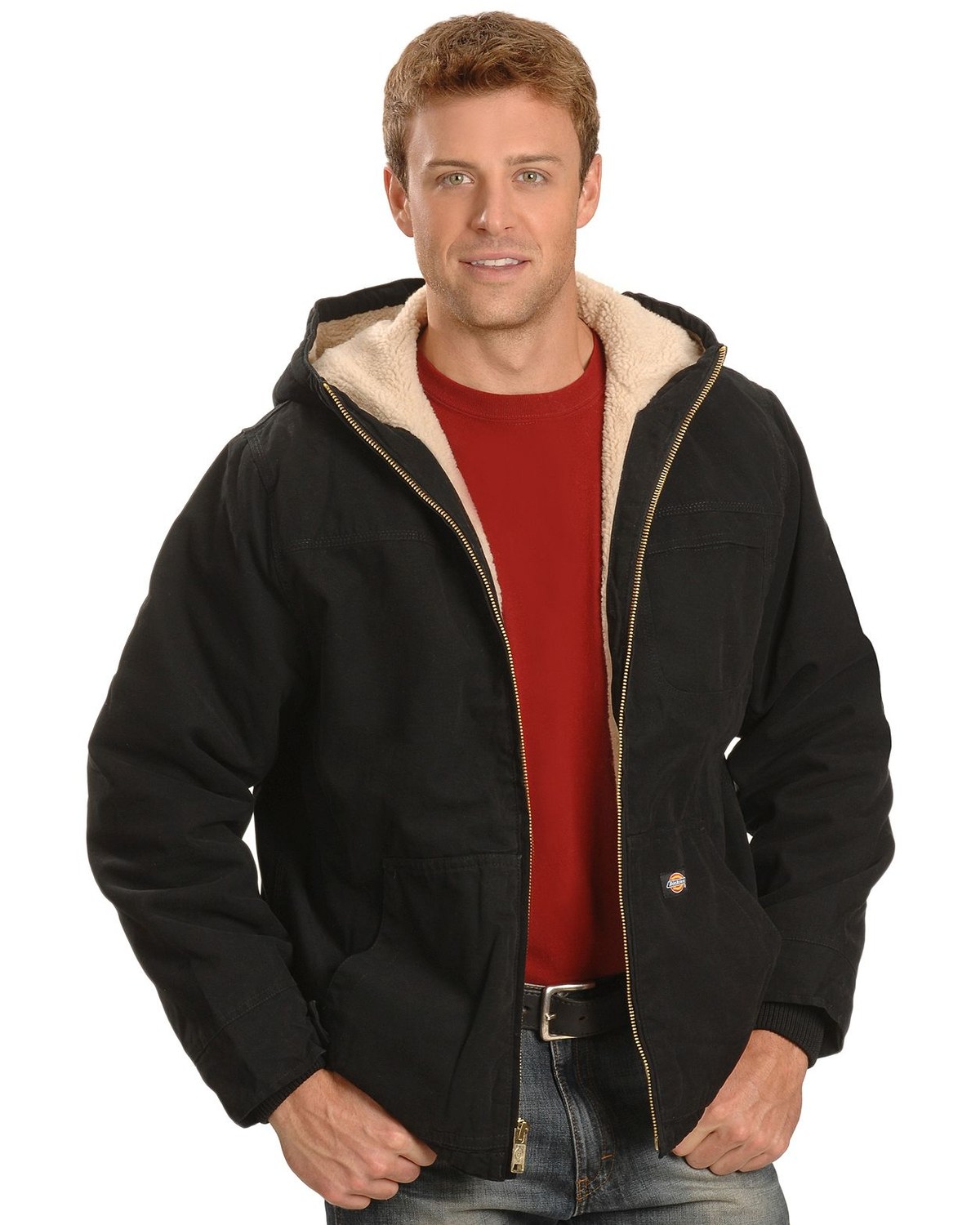 sherpa lined black jacket